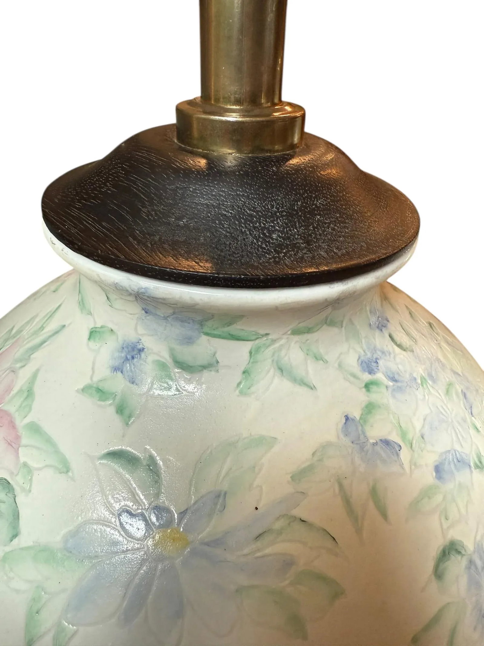 Chinoiserie Large Hand Painted Table Lamp Ginger Jar Ceramic Famille Rose - 4