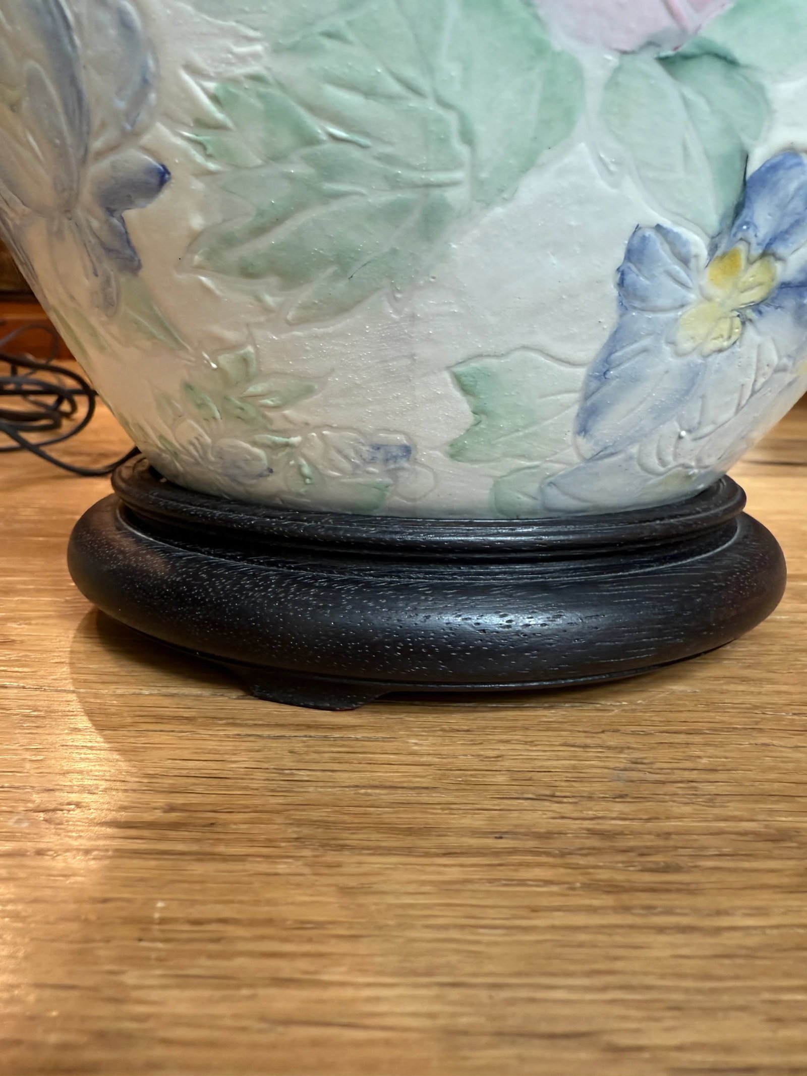 Chinoiserie Large Hand Painted Table Lamp Ginger Jar Ceramic Famille Rose - 8