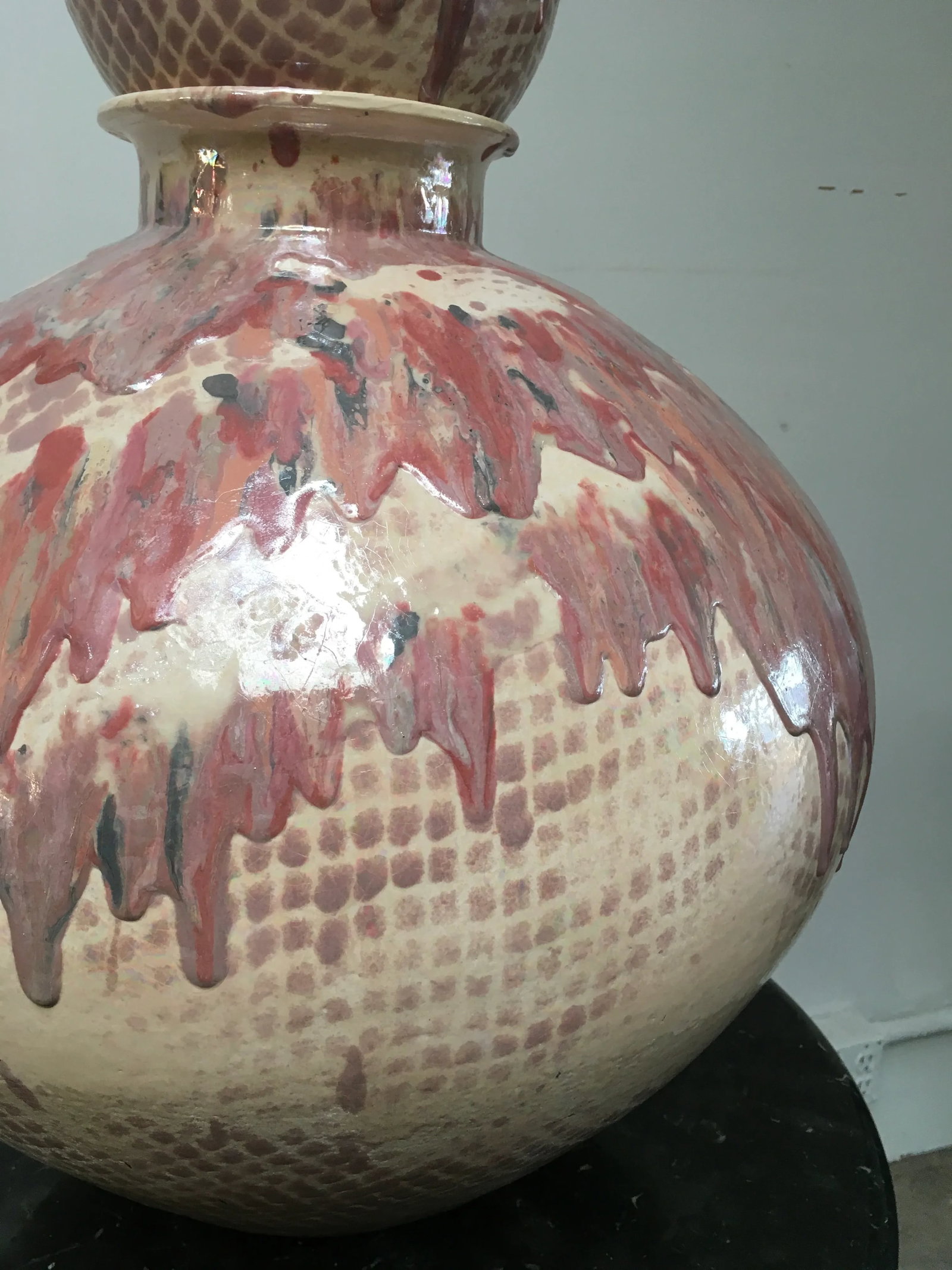 Monumental Postmodern Drip Glaze Ceramic Table Lamp in the Manner of Gary McCloy, Palm Springs Estat - 5