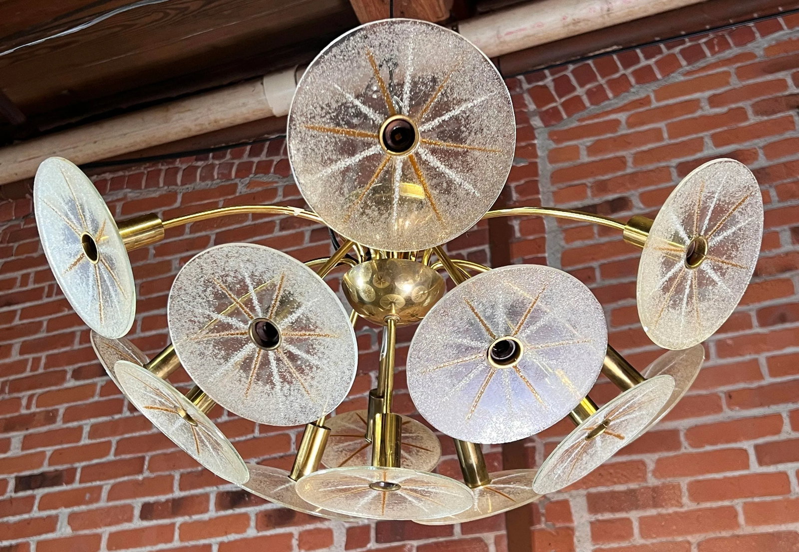 Vintage Mid Century Modern Dandelion Chandelier by Gerald Thurston for Lightolier - 5