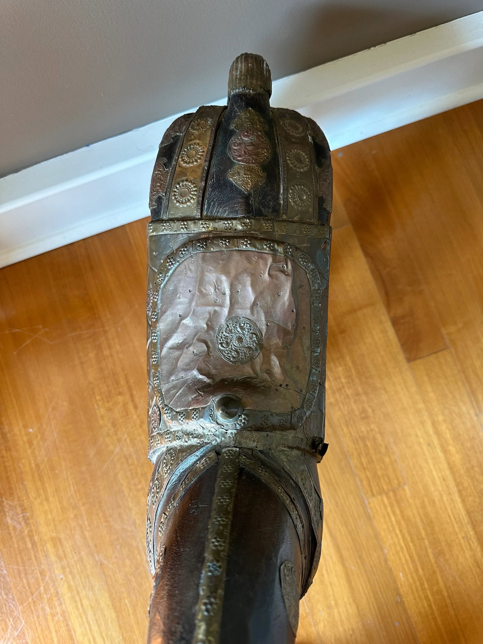 Rare Large Antique Copper & Brass Wooden Horse - 5