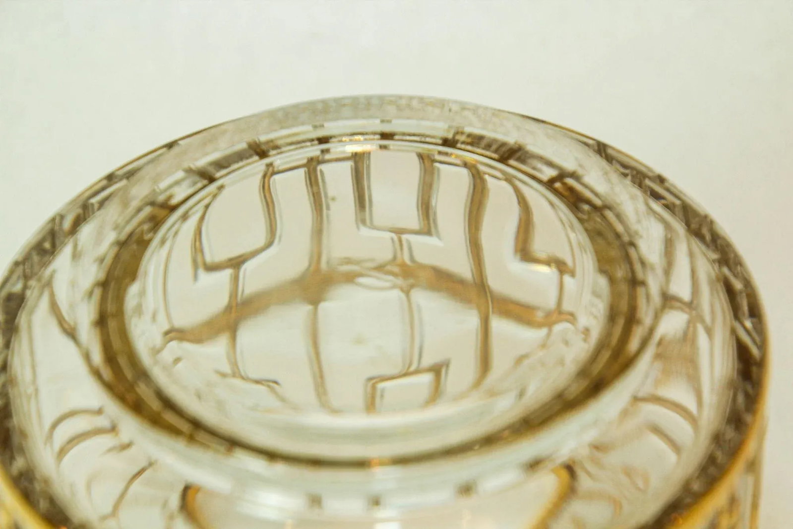 Imperial Glass Shoji Screen Ice Bucket 1960 Collectible Barware 22k Gold Overlay - 8