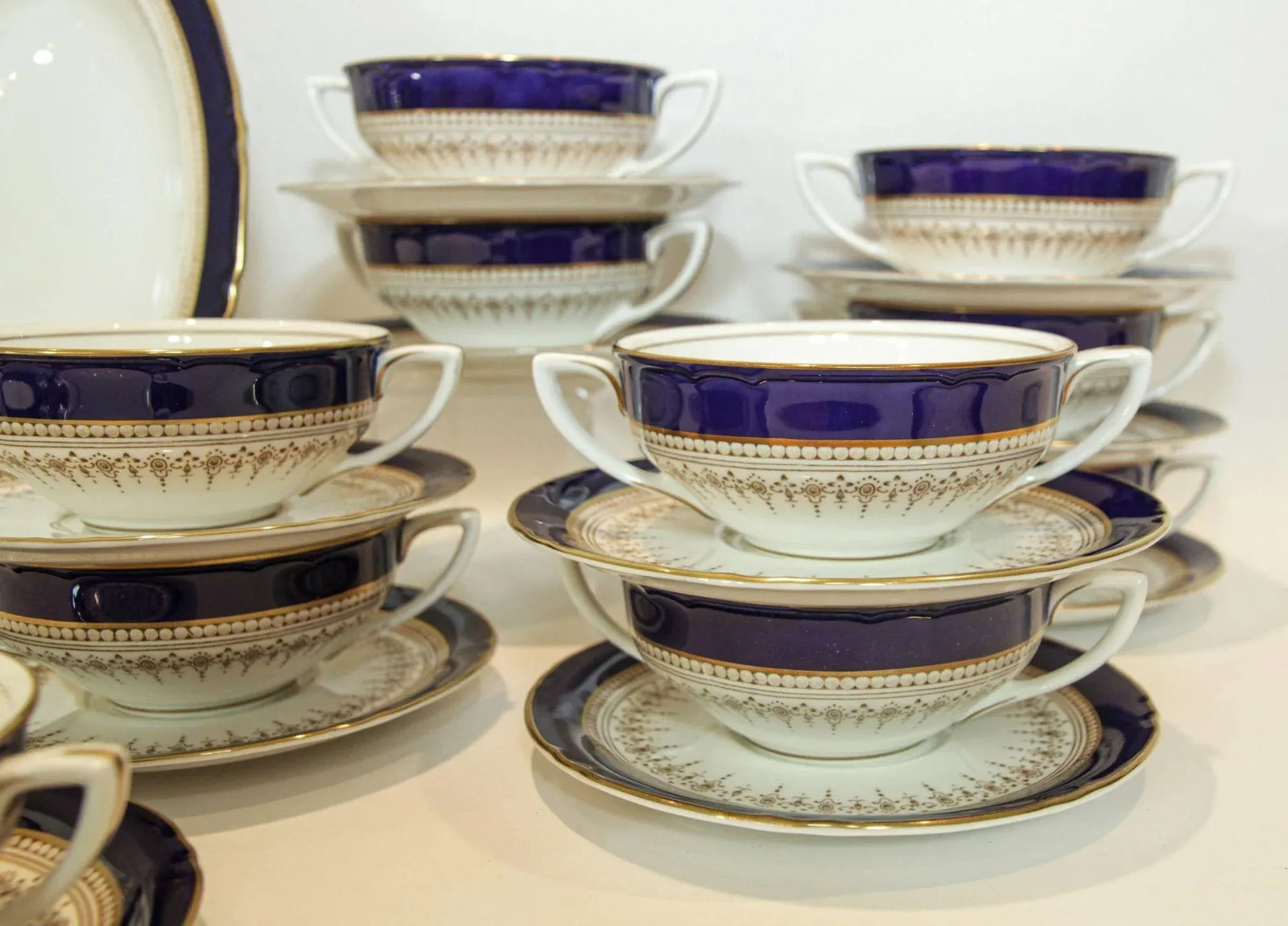 Royal Worcester Regency Royal Blue Fine Bone China Set 83 Pieces England - 10
