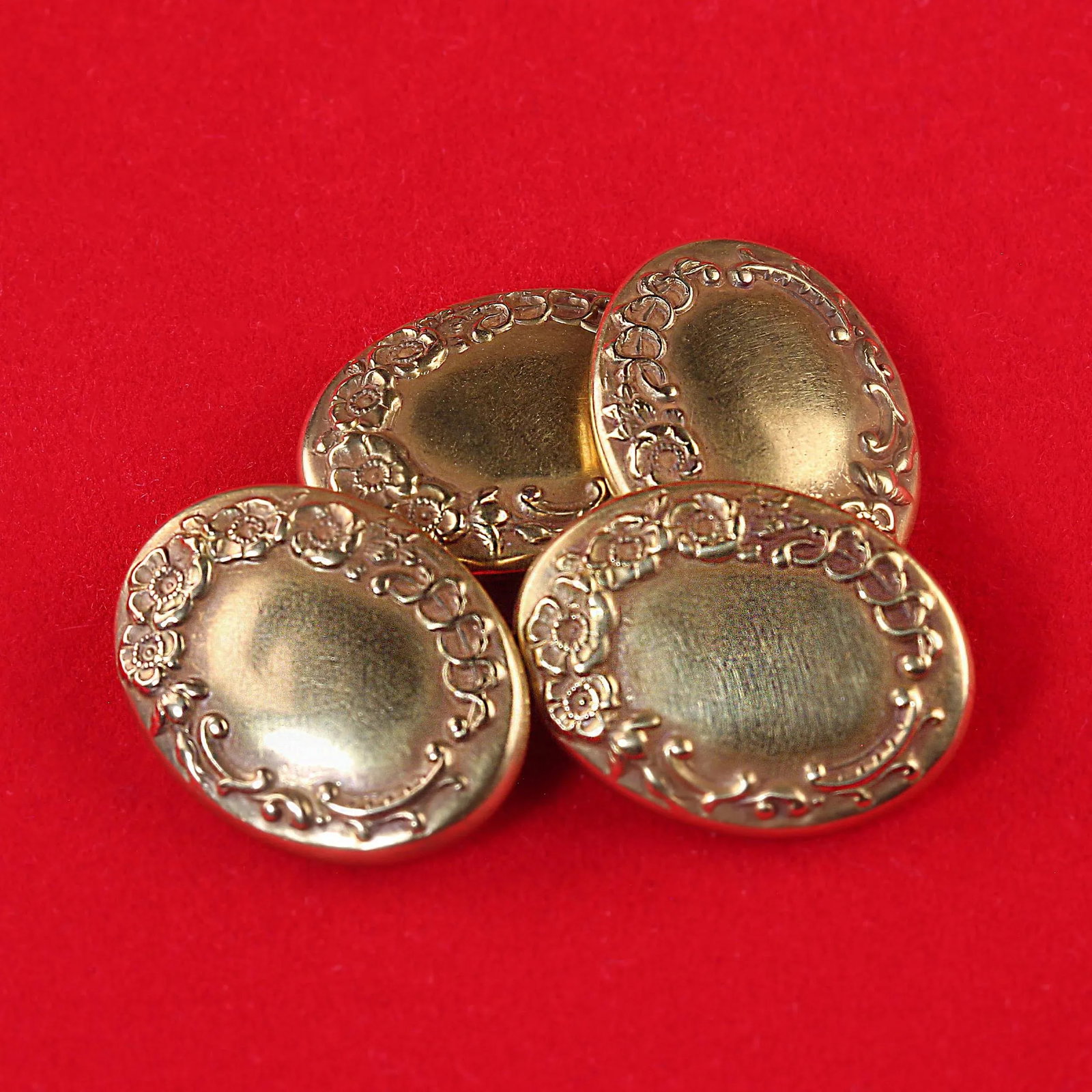 Vintage Oval 14k Yellow Gold Cuff Links - 2 Pieces - 2