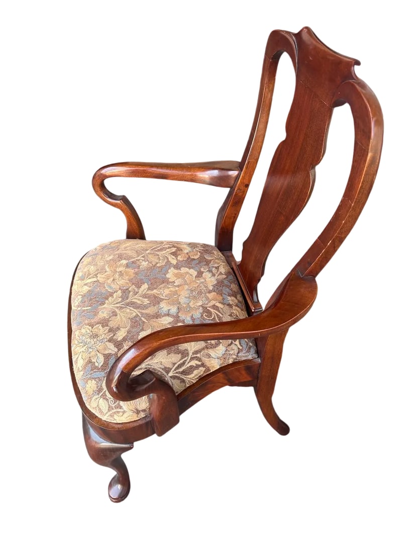 Set of 8 Hickory Chair Furniture Company Flame Mahogany Queen Anne Dining Chairs - Vintage Late 20th - 4
