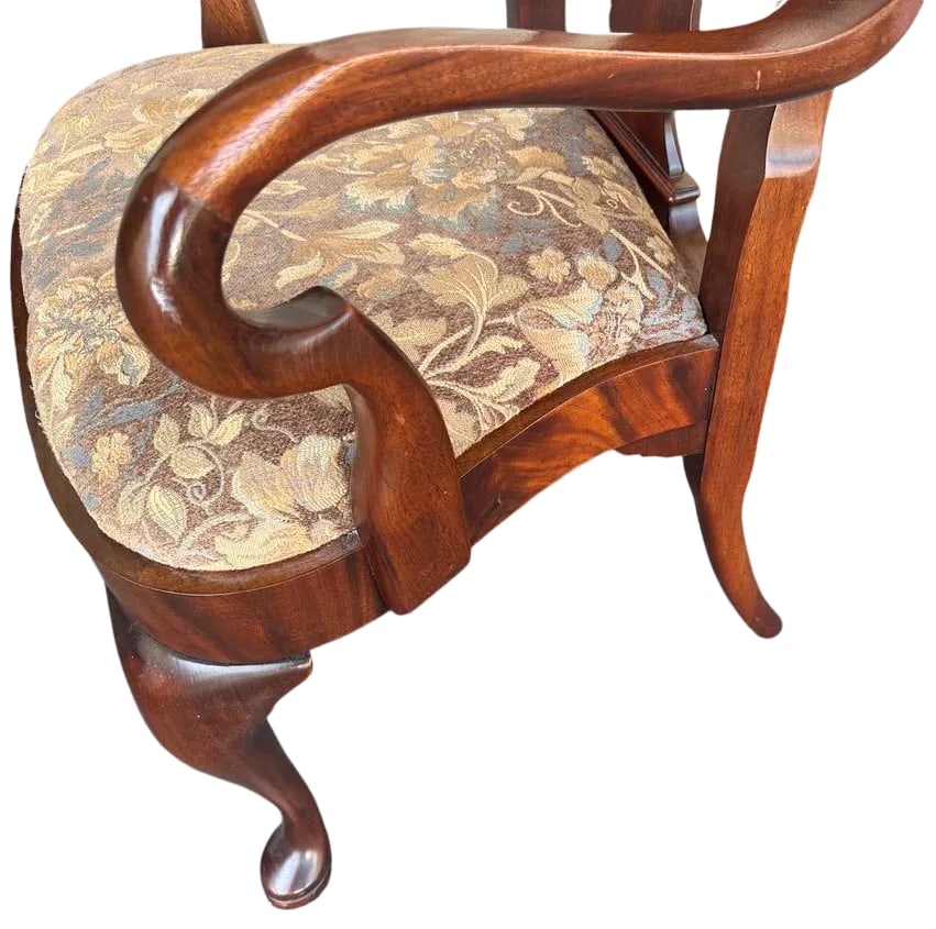 Set of 8 Hickory Chair Furniture Company Flame Mahogany Queen Anne Dining Chairs - Vintage Late 20th - 5