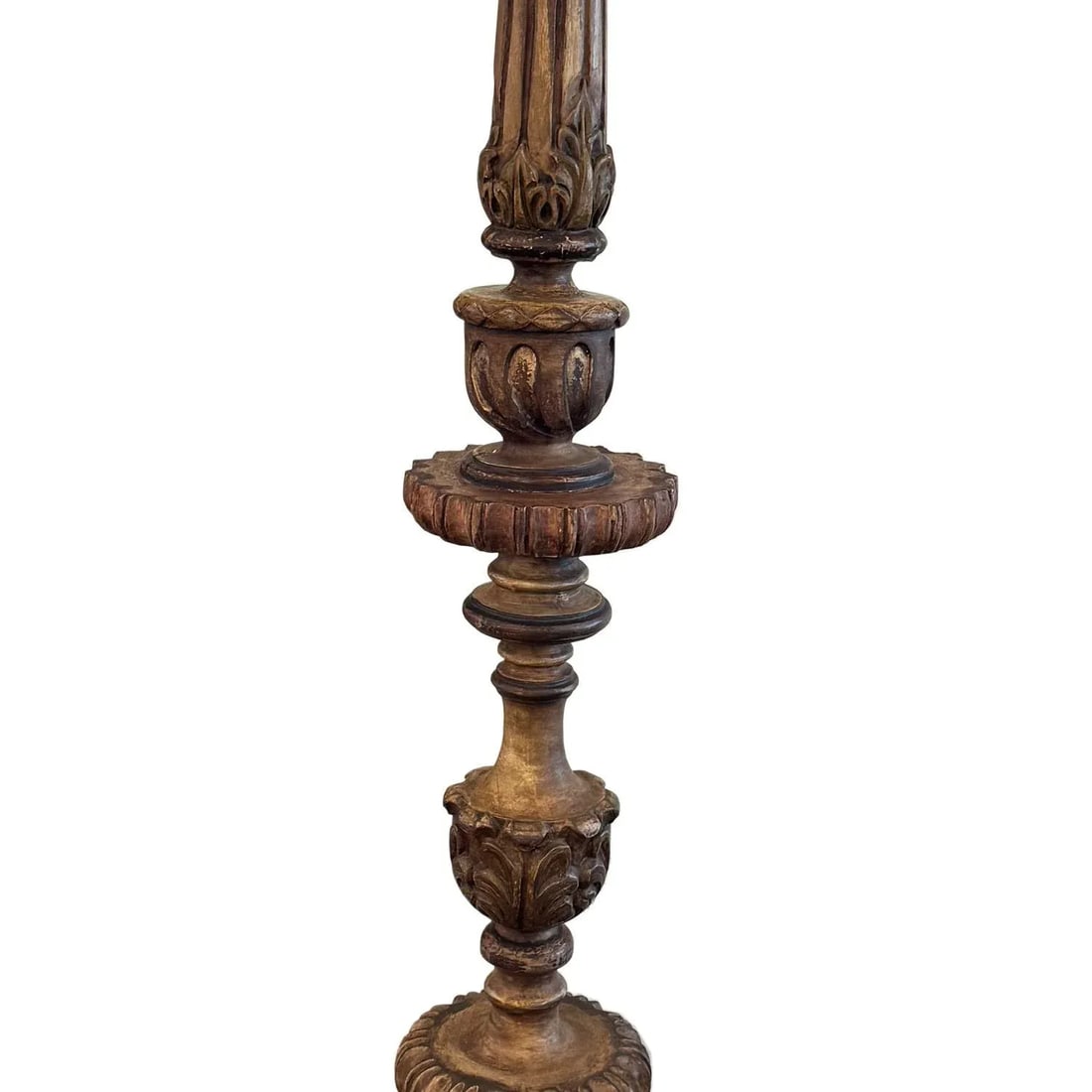 Vintage Hand Carved Wooden 74" Tall Sculptural Decor - 4