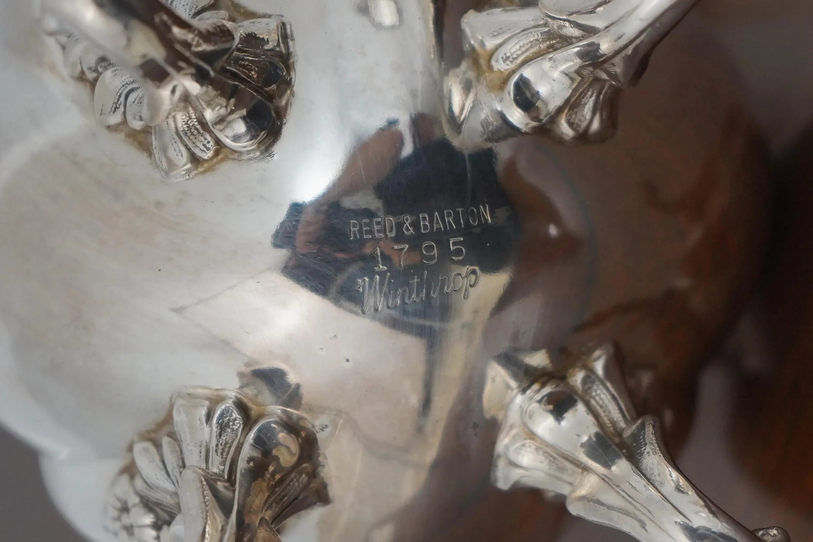 1970s Reed & Barton Winthrop Silver Plate Tea Set With Tray- 4 Pieces - 10