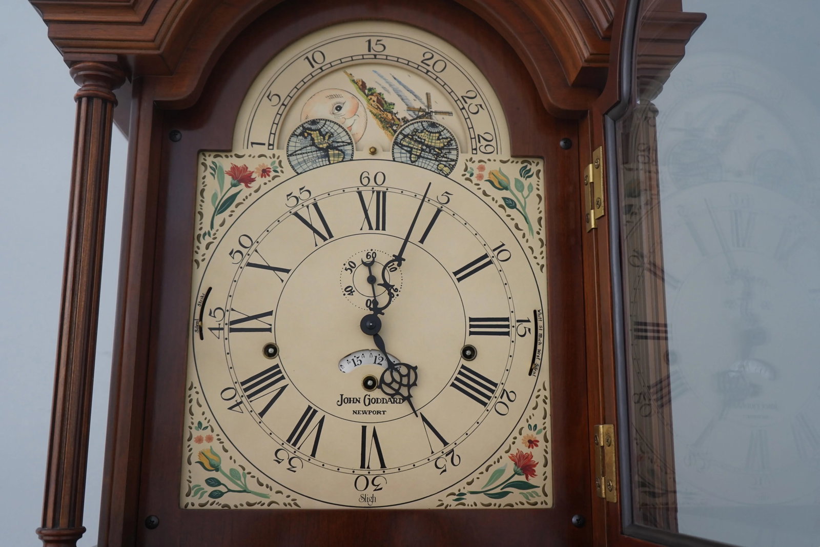 Sligh John Goddard Cherry Grandfather Clock - 4