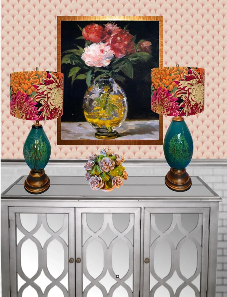 Art Glass Table Lamp a Pair: Abstract Tree - 7