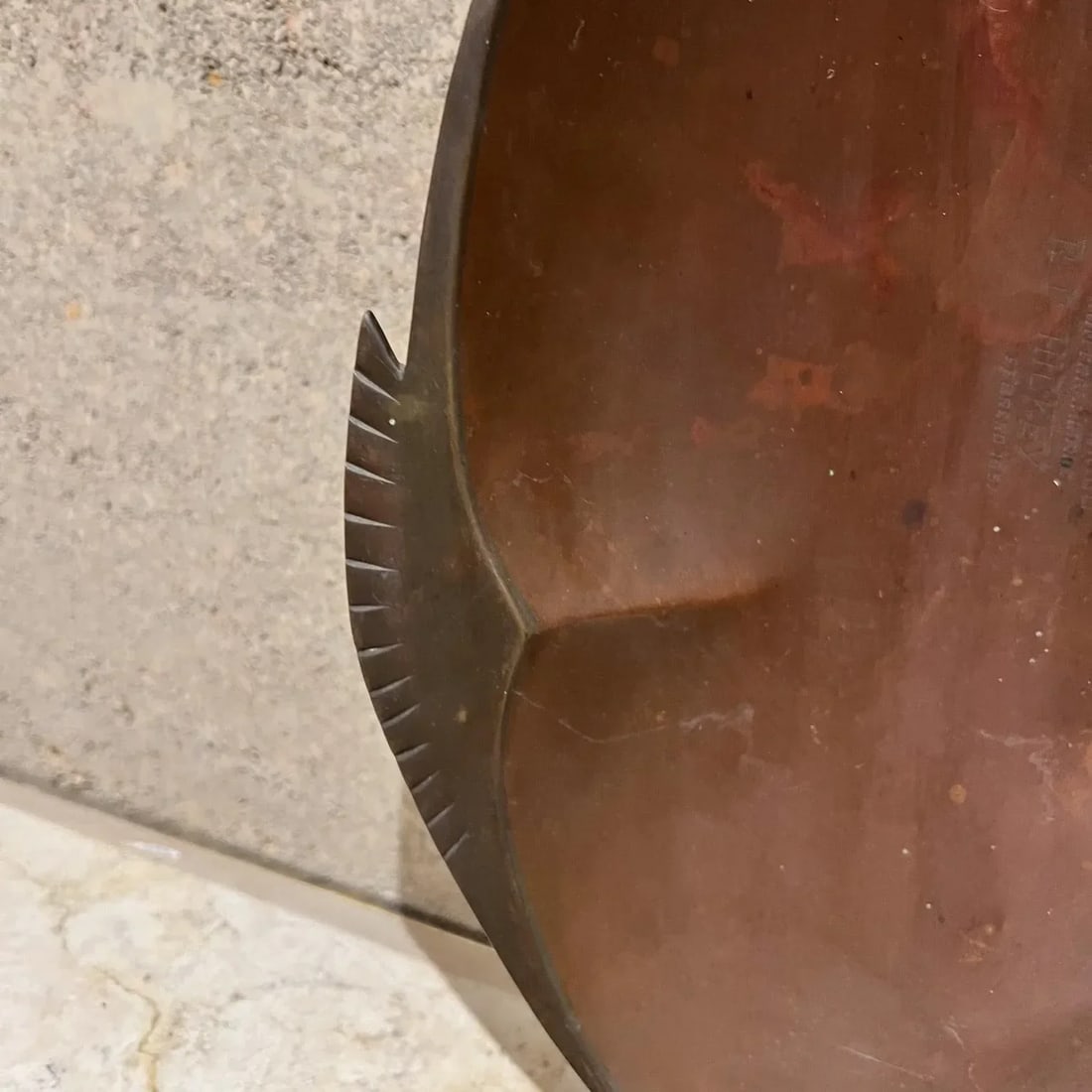 1950s Los Castillo Decorative Bronze Fish Shaped Bowl Taxco Mexico - 11