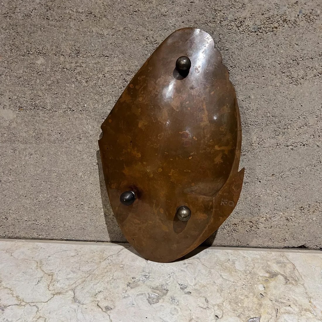1950s Los Castillo Decorative Bronze Fish Shaped Bowl Taxco Mexico - 8