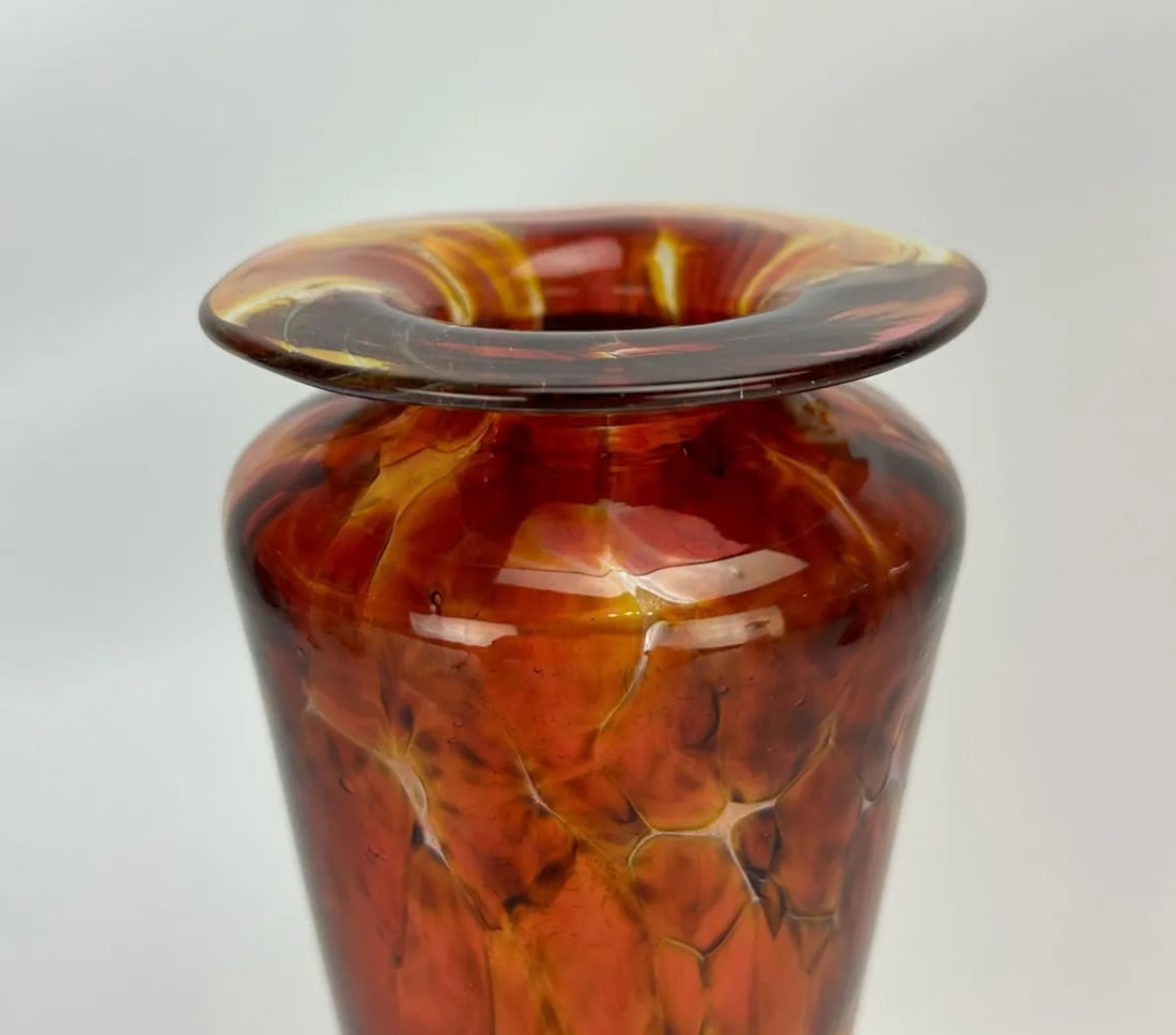 1980s Stephen Smyers Studio Blown Art Glass Vase - 2