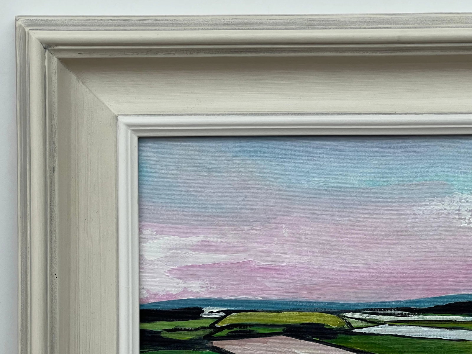 Angela Wakefield, Patchwork quilt of vibrant green pasture, ploughed fields and farmland hedgerows, - 11