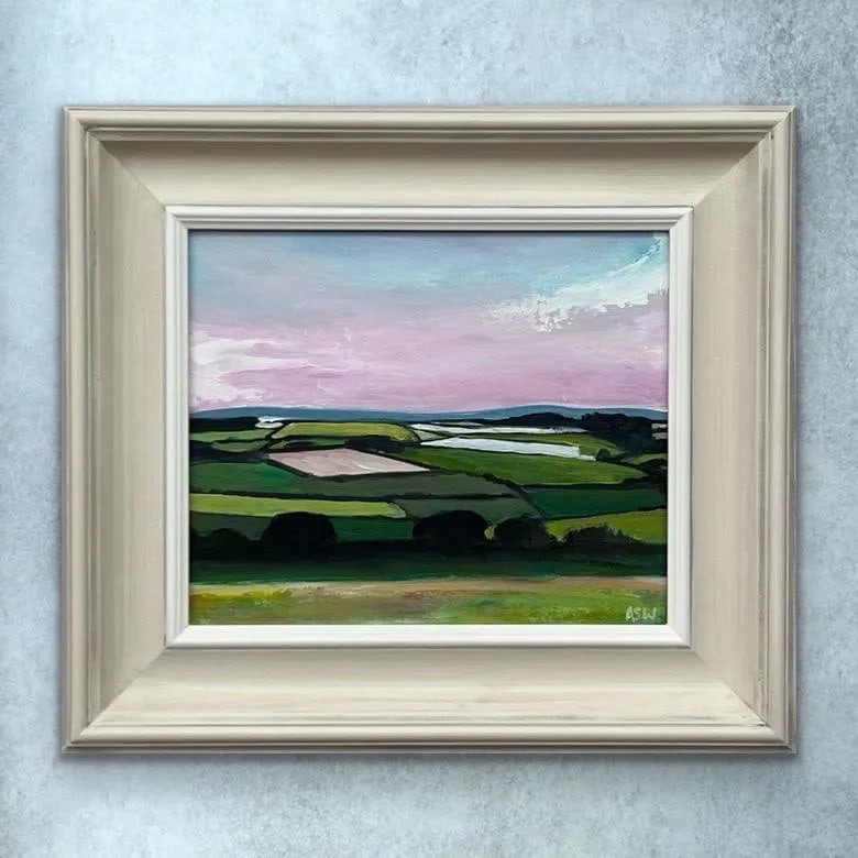 Angela Wakefield, Patchwork quilt of vibrant green pasture, ploughed fields and farmland hedgerows, - 6