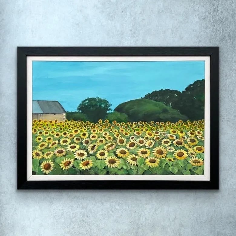 Field of Sunflowers in Summertime in France II by Contemporary British Artist - 4