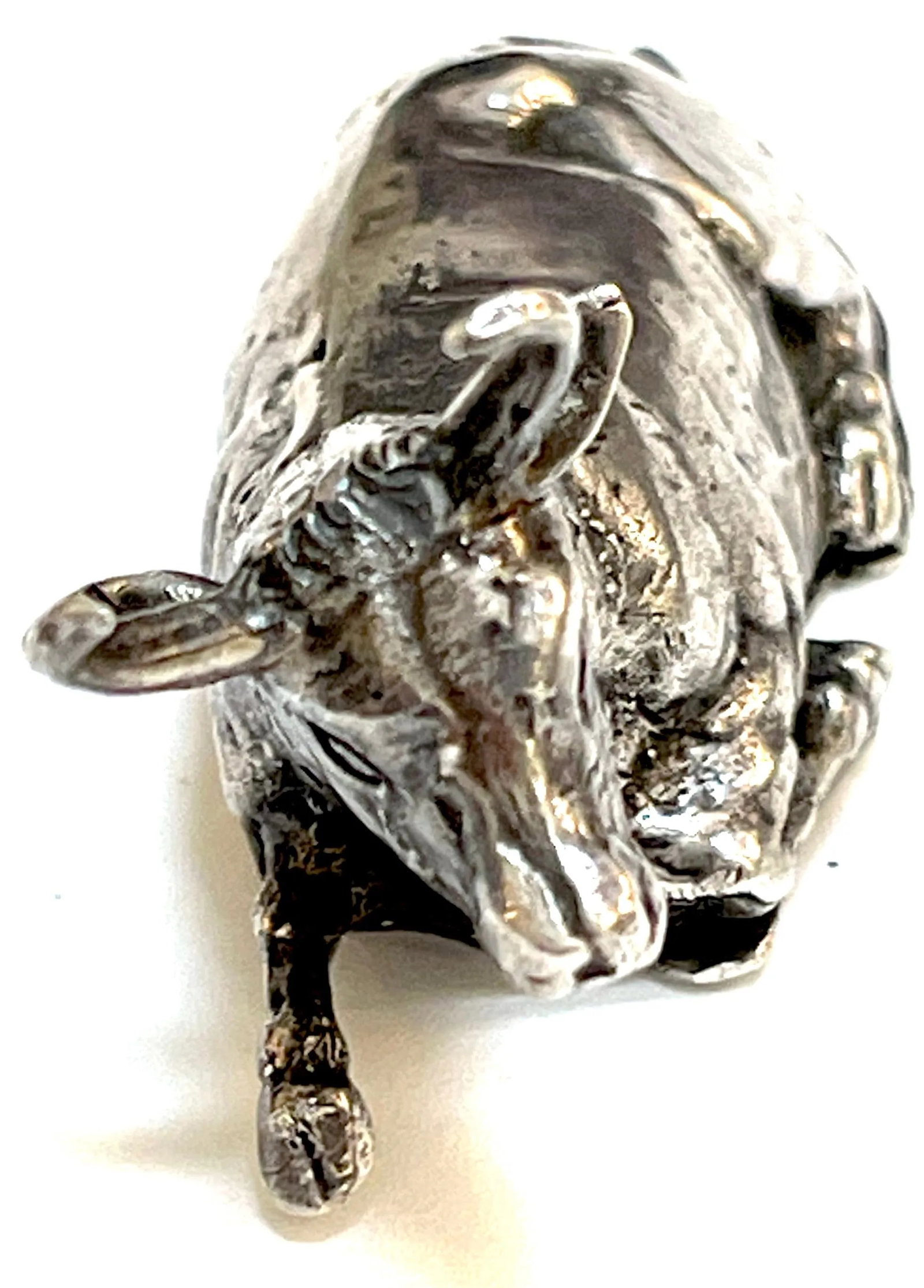 19th Century English Sterling Steer Snuff Box, London 1862 - 7