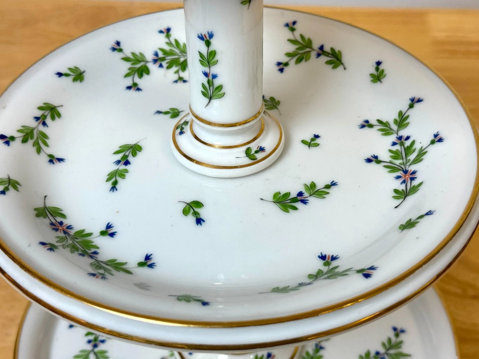 Old Paris Porcelain & Gilt Bronze 'Forget Me Not' Four Tiered Compote/Tazza - 10
