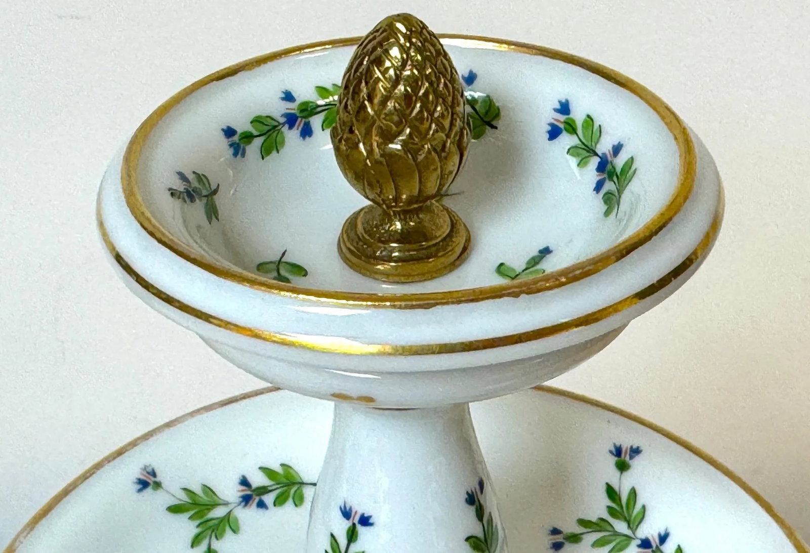 Old Paris Porcelain & Gilt Bronze 'Forget Me Not' Four Tiered Compote/Tazza - 4