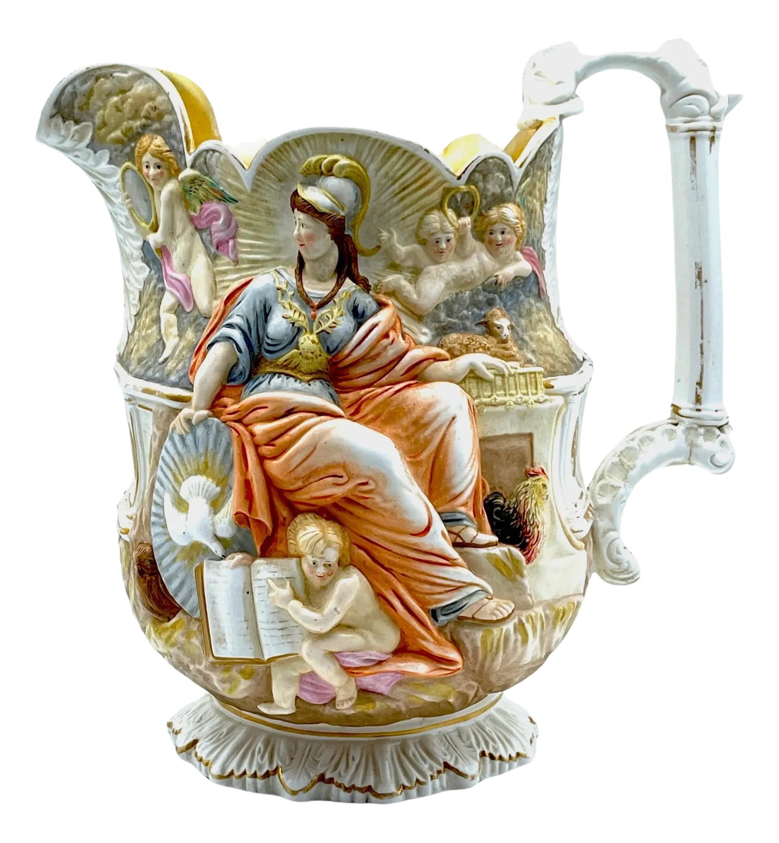 1851 Great Exhibition 'Wisdom and Providence' Pitcher by Samuel Alcock: 1851 Great Exhibition 'Wisdom and Providence' Pitcher by Samuel Alcock England, 1851, unmarked This 1851 Great Exhibition 'Wisdom and Providence' Pitcher by Samuel Alcock is a true masterpiece of its
