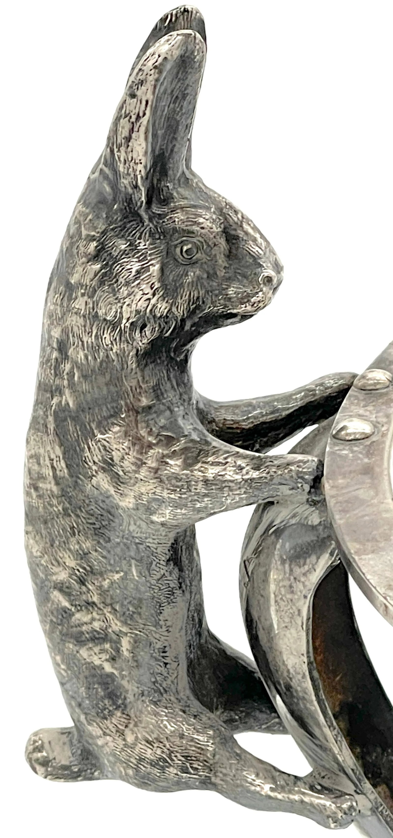 Joseph Heinrichs Silverplated & Ebony 3-D Rabbit Chafing Dish, Circa 1904 - 10