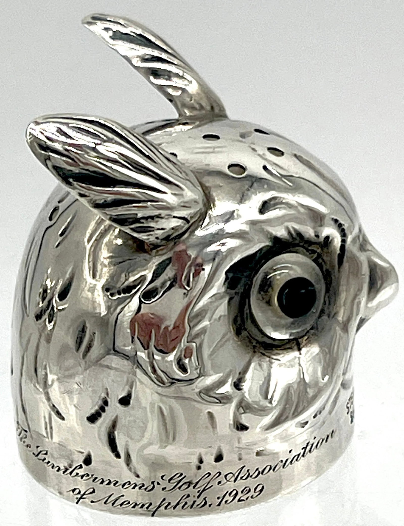 Austrian Art Deco 'Rock Crystal' & Sterling Owl Salt & Pepper Shakers - a Pair - 4