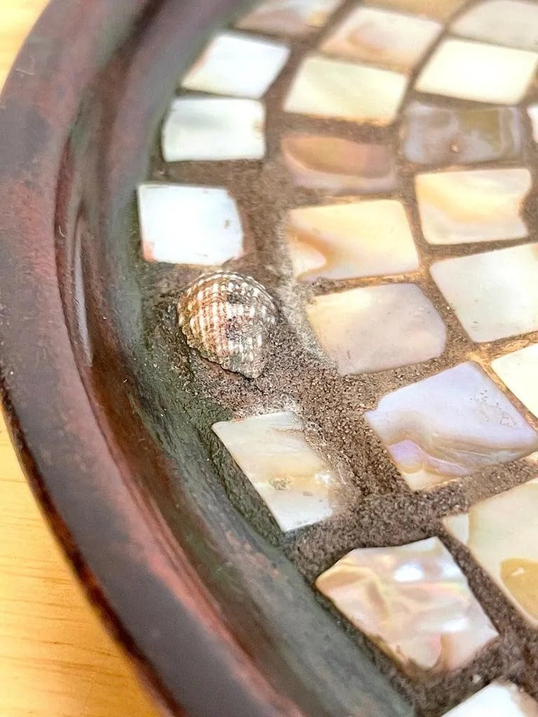 Joseph Heinrichs Native American Style Copper, Abalone & Shell Inlaid Salver - 6