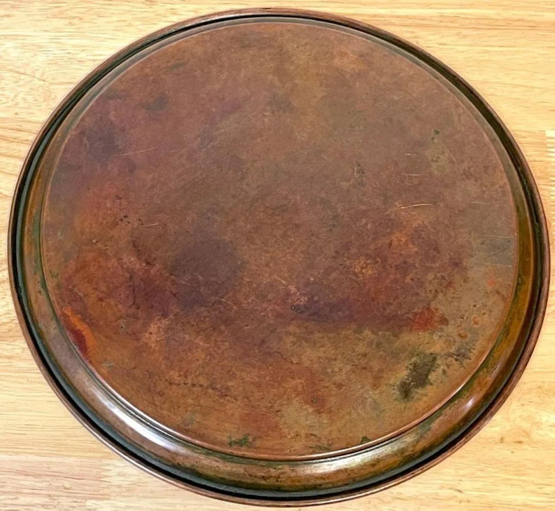 Joseph Heinrichs Native American Style Copper, Abalone & Shell Inlaid Salver - 8