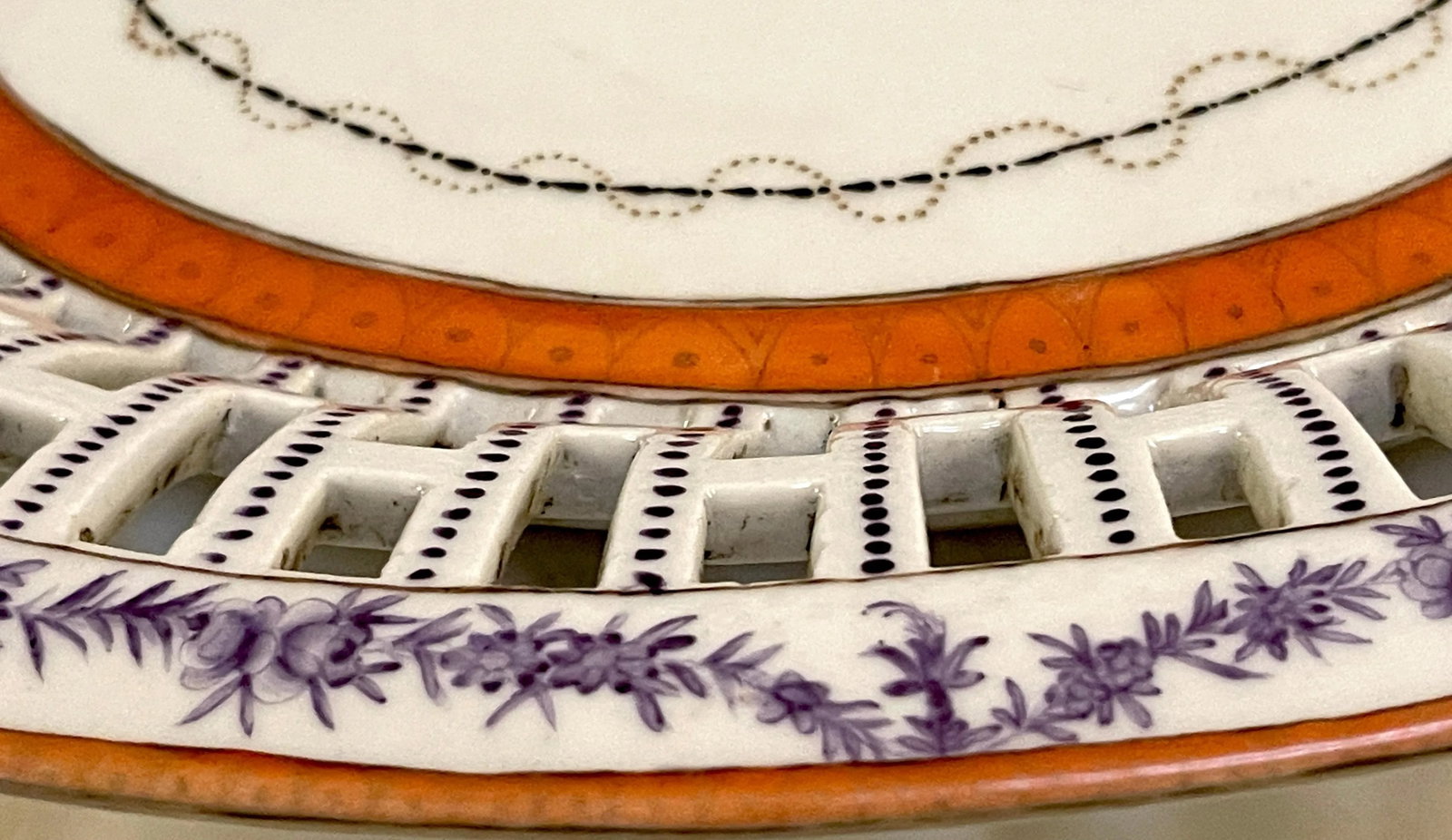 American Market Chinese Export Eagle Armorial Porcelain Oval Reticulated Tray - 9