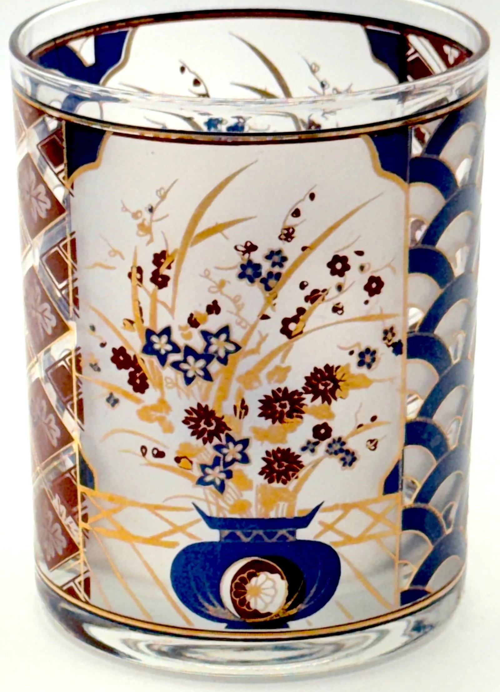 Chinoiserie' Pattern Rocks Glasses/ Tumblers by Culver - Set of 11 - 6