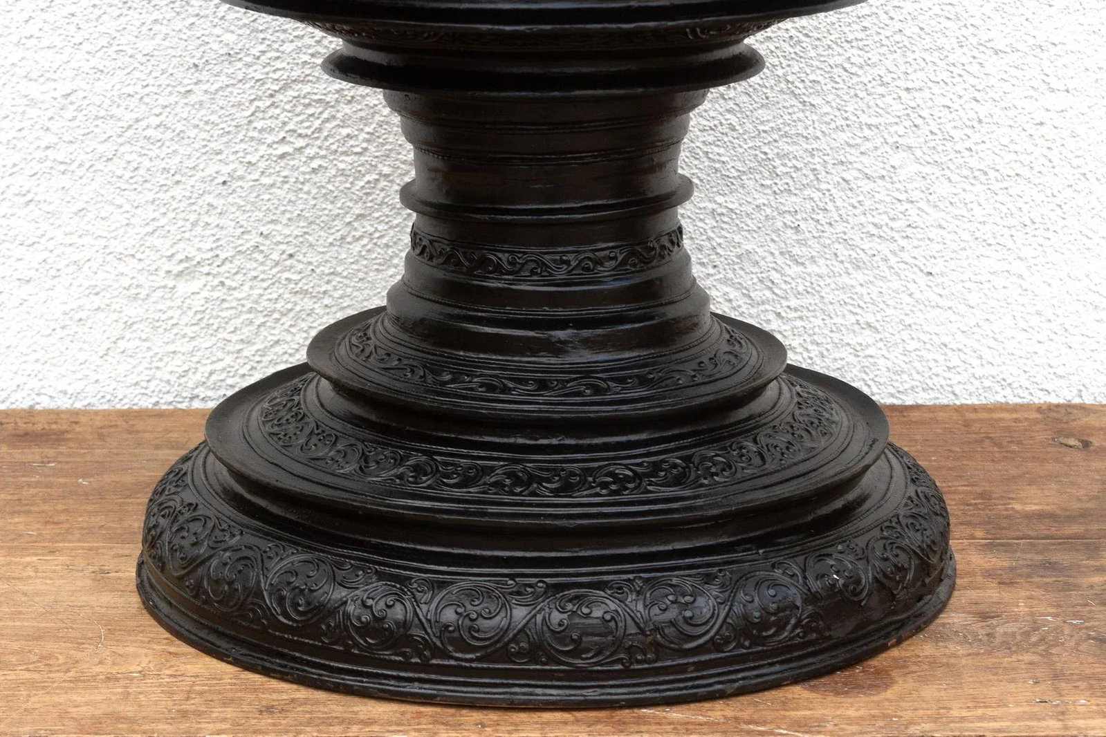 Carved Ebonized Burmese Ceremonial Vessel - 4