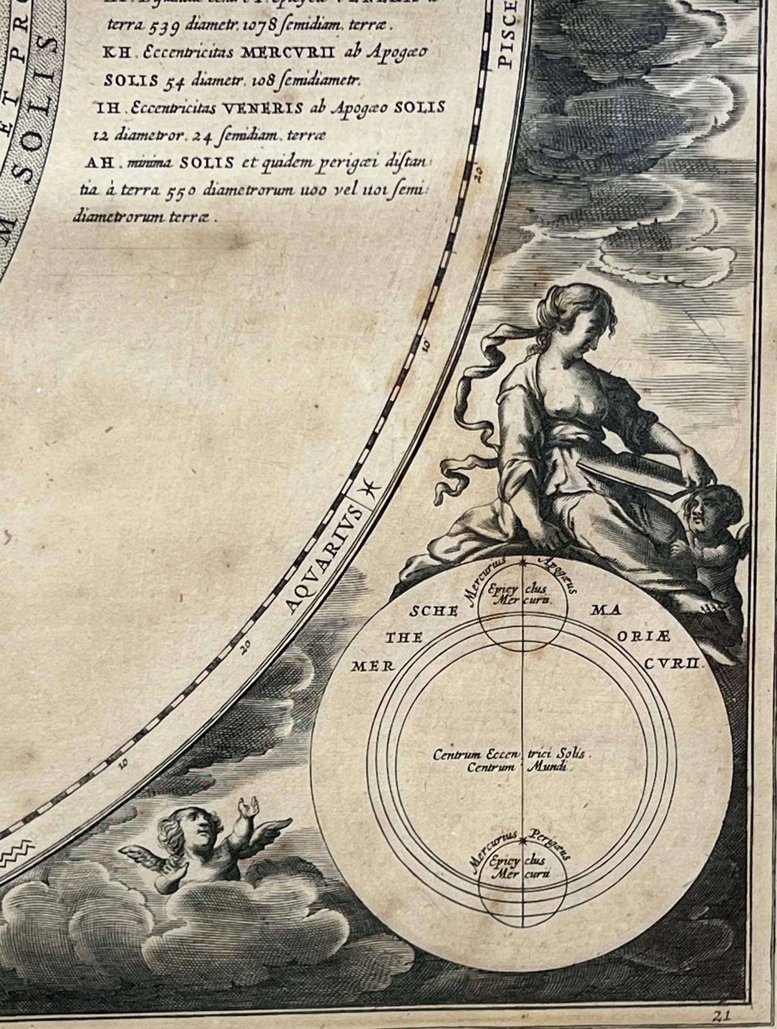 Antique 17th Century Harmonia Macrocosmica Celestial Map of Venus and Mercury - 9