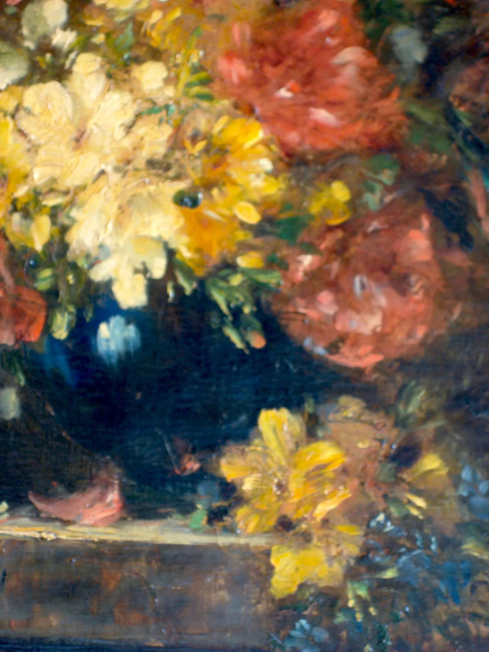 Still Life Oil Painting of Flowers Signed FranÃ§ois Visconti - 5