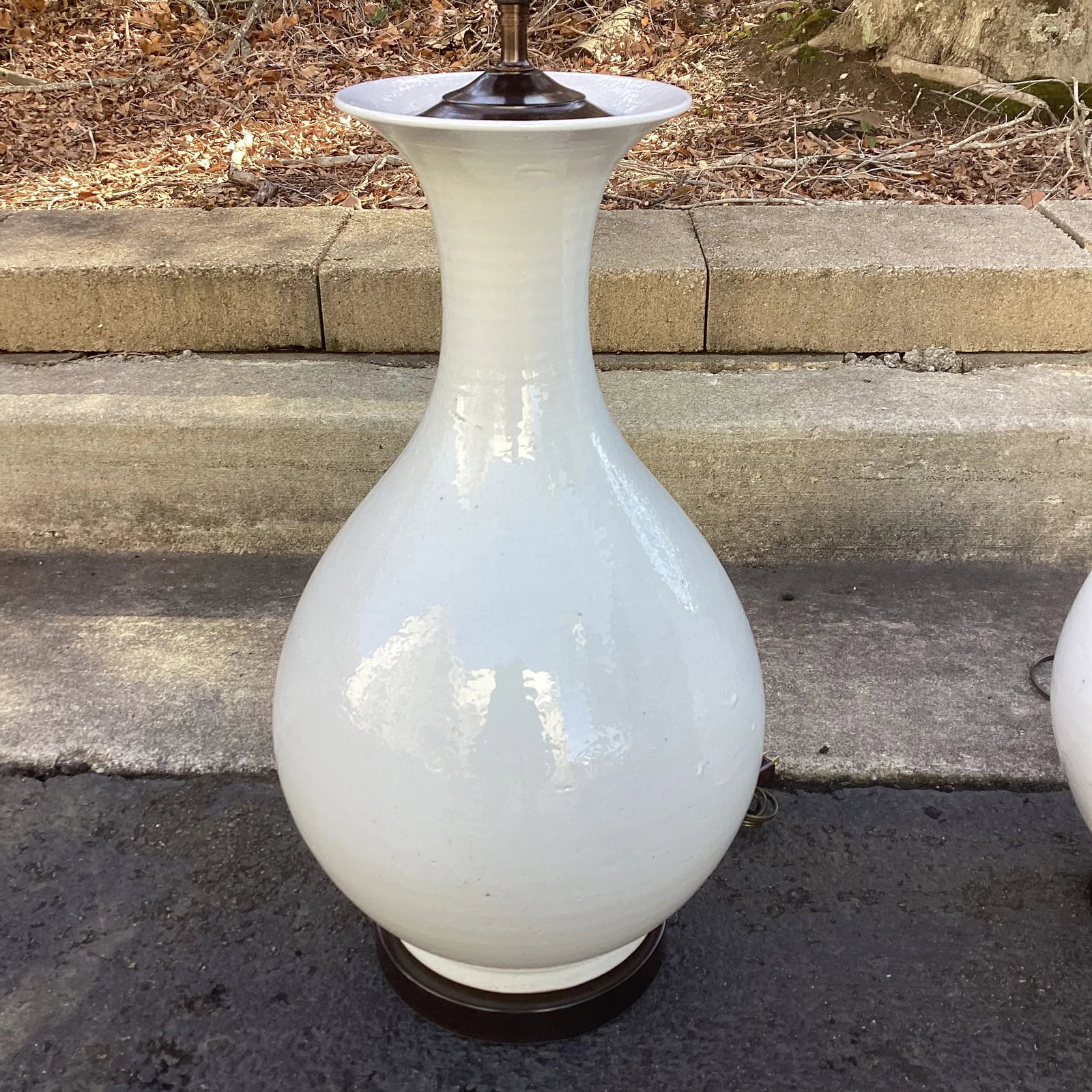 Antique Chinese Teardrop Vessels Mounted as Lamps With Oil Rubbed Bronze Hardware - a Pair - 2