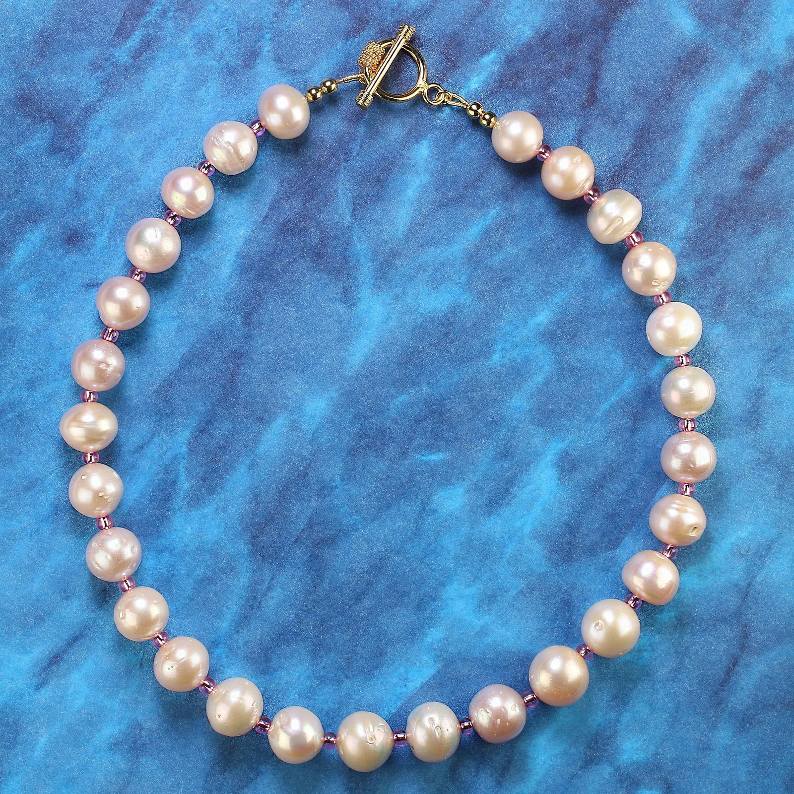 Stylish Blush Pearls With Hot Pink Accents - 10
