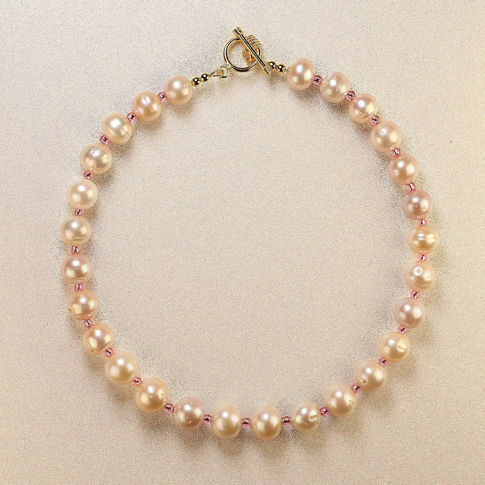 Stylish Blush Pearls With Hot Pink Accents - 11