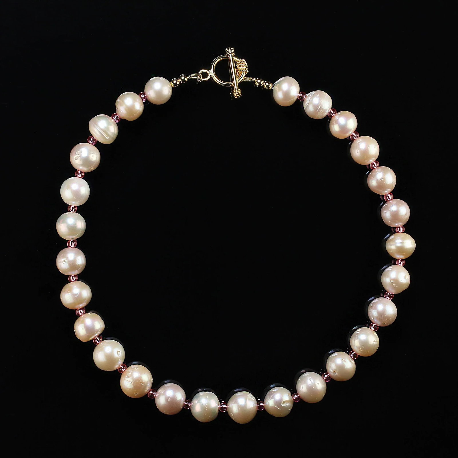 Stylish Blush Pearls With Hot Pink Accents - 4