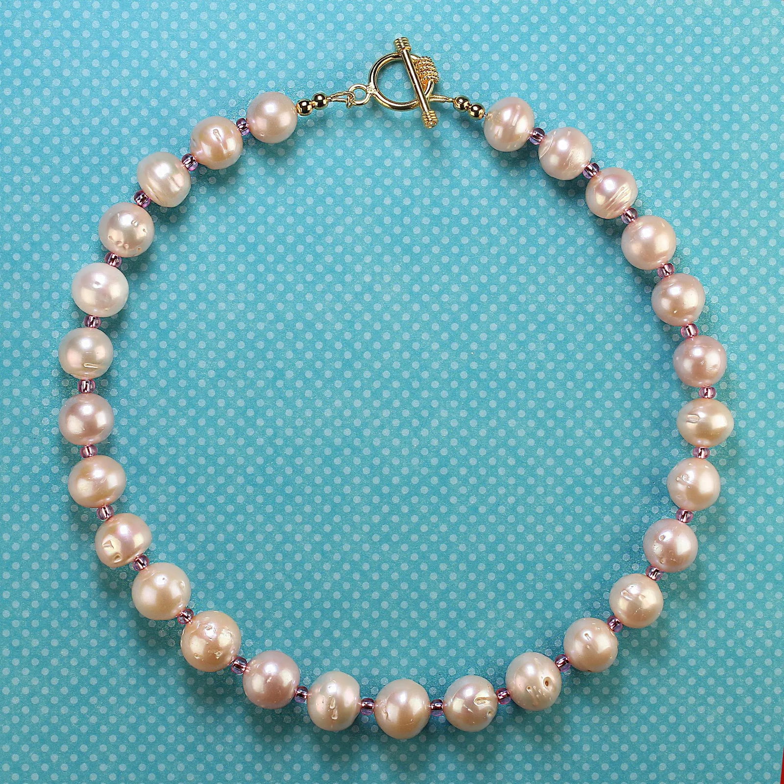 Stylish Blush Pearls With Hot Pink Accents - 8