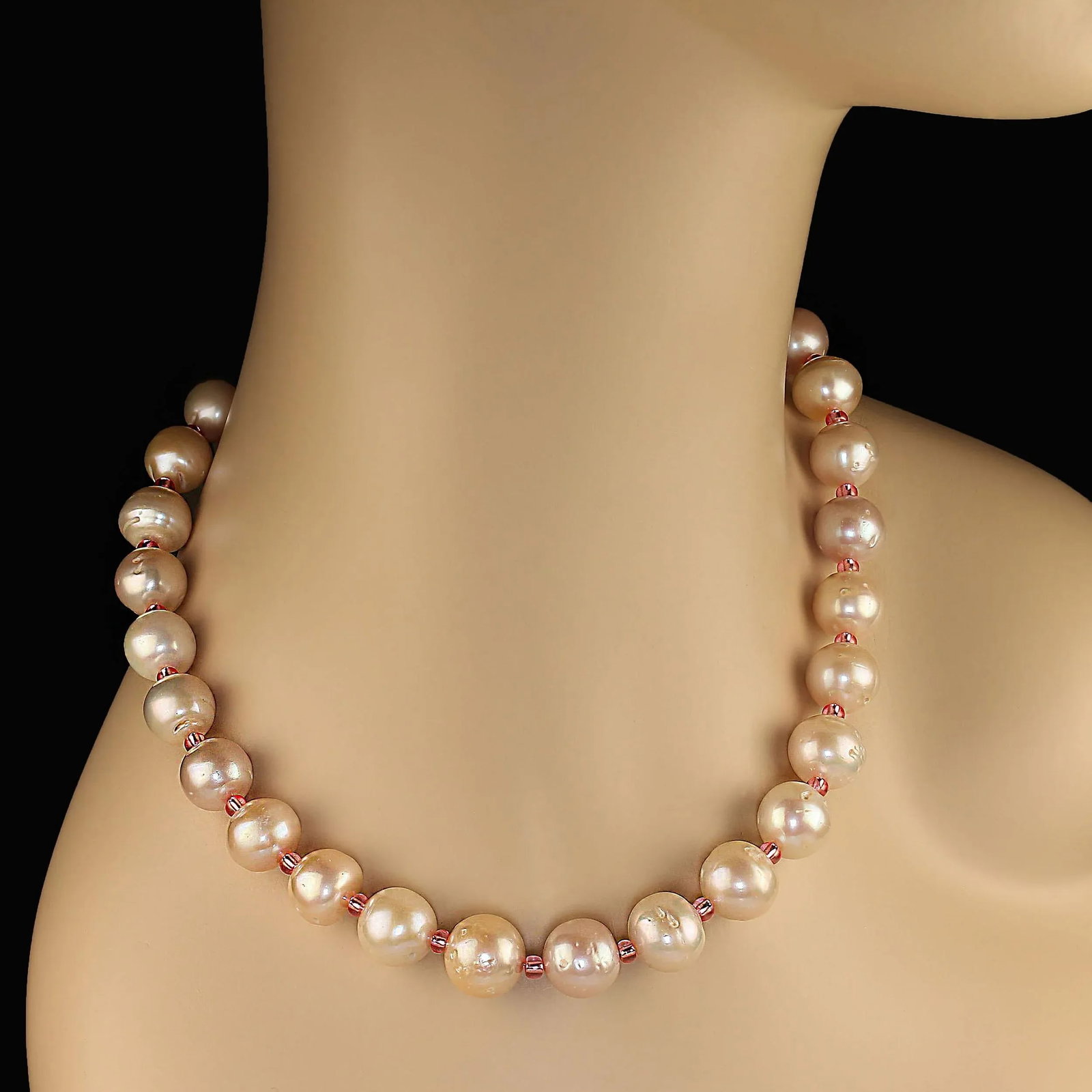 Stylish Blush Pearls With Hot Pink Accents - 9