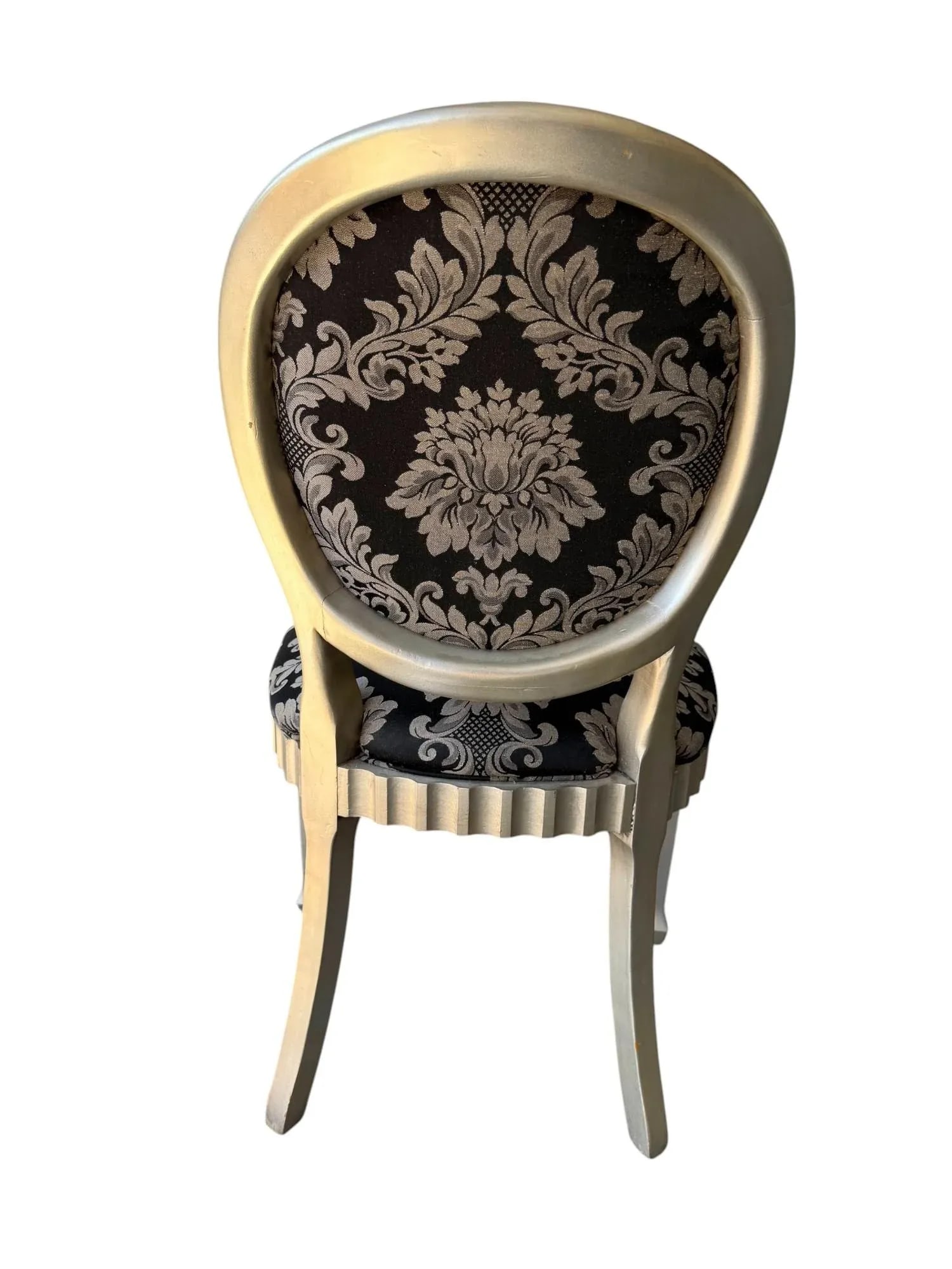 Set of Six Andre Originals Regency Style Silver Painted Wood Dining Chairs - 9
