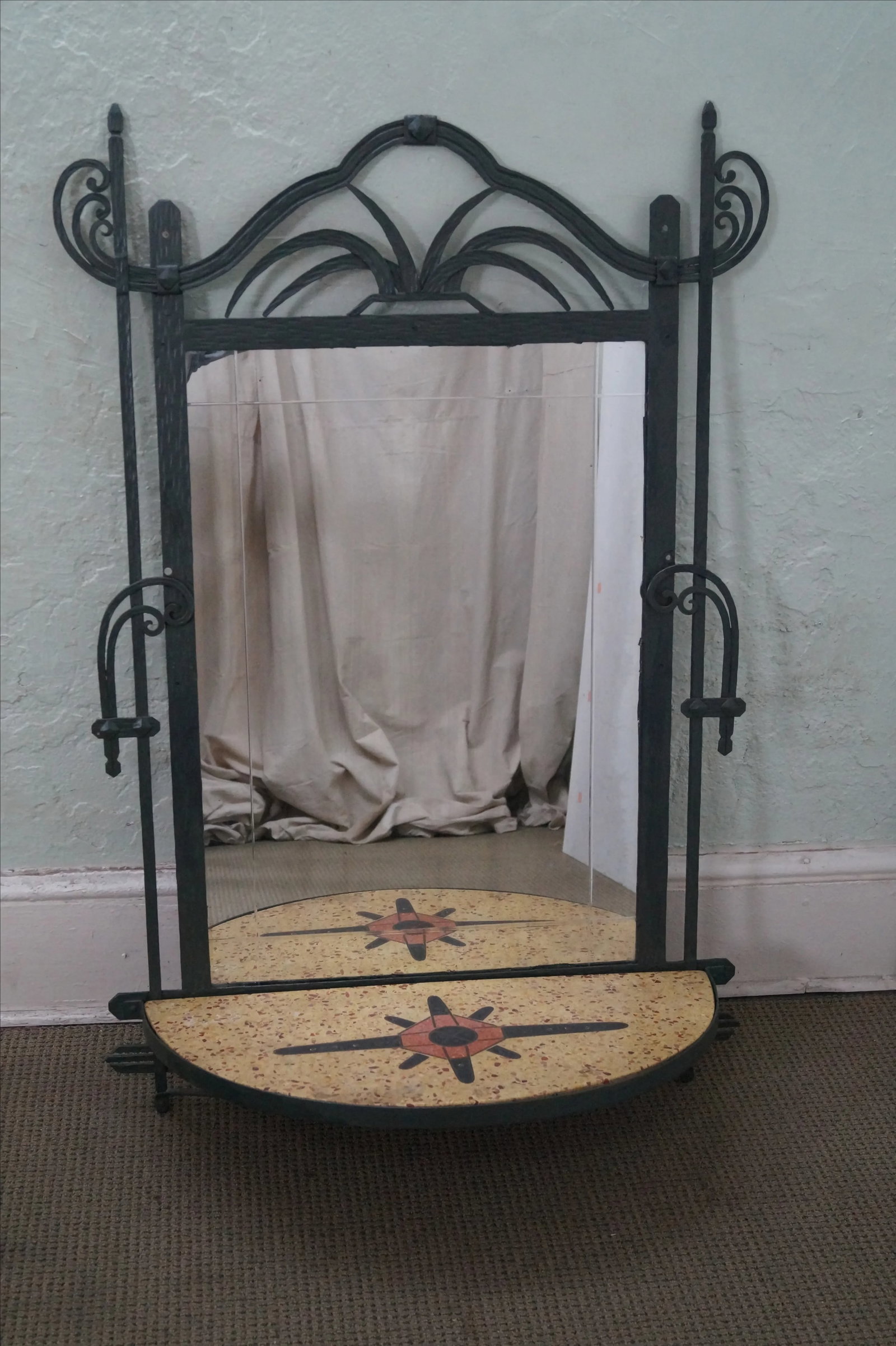 Hand Wrought Iron Southwest Hanging Mirror - 2