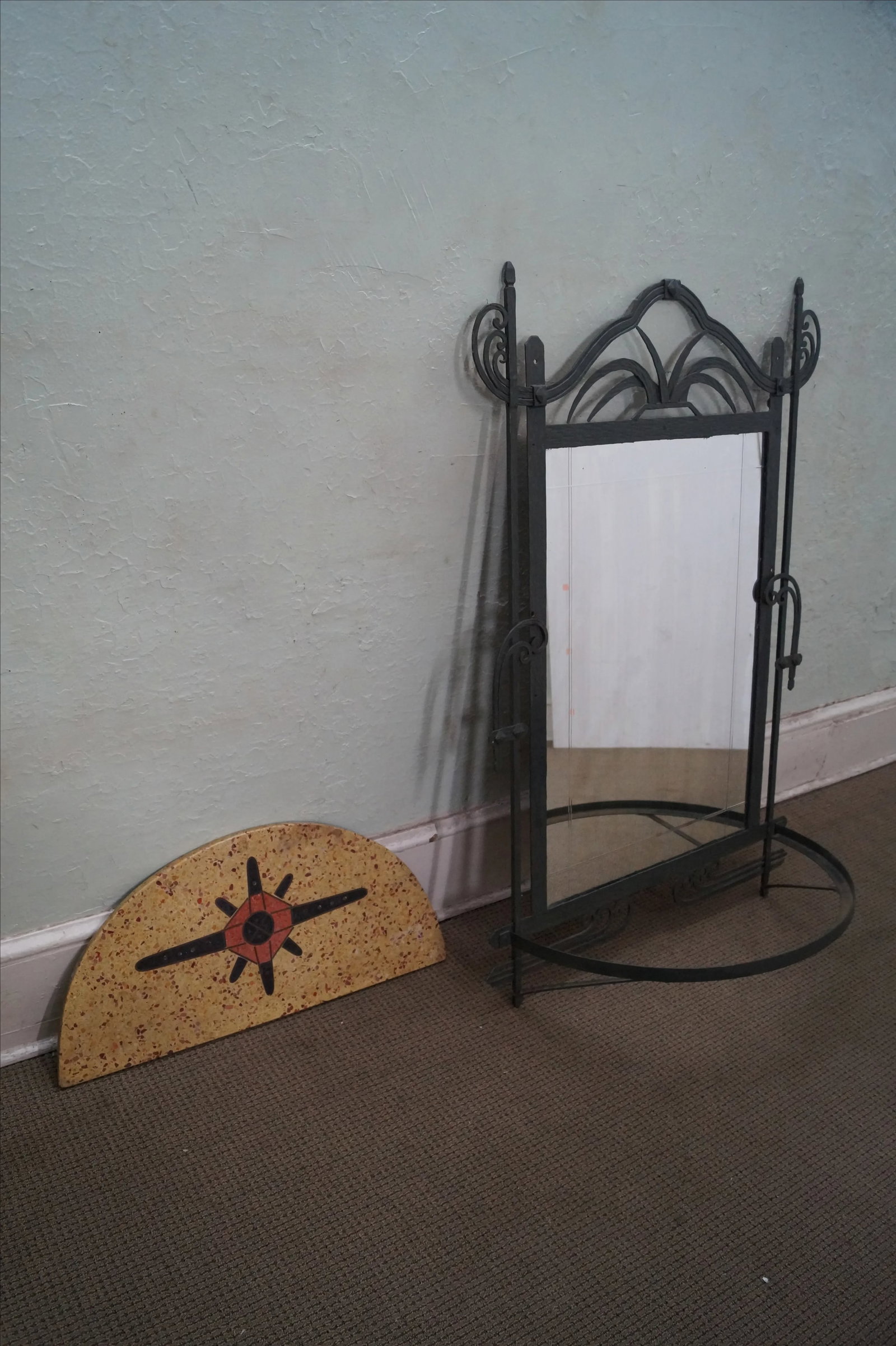 Hand Wrought Iron Southwest Hanging Mirror - 7