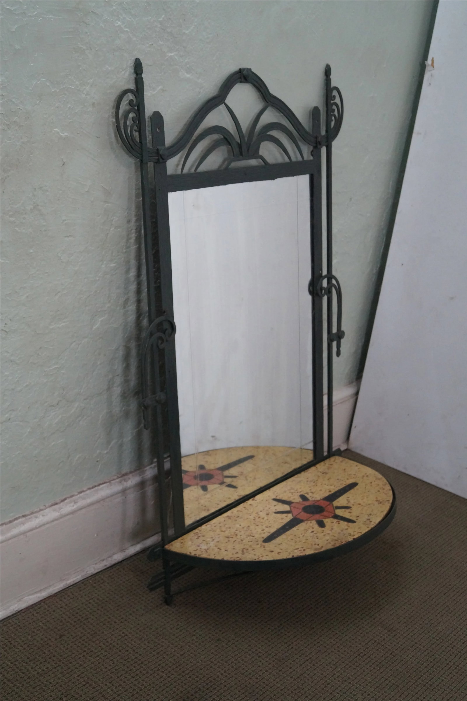 Hand Wrought Iron Southwest Hanging Mirror - 9