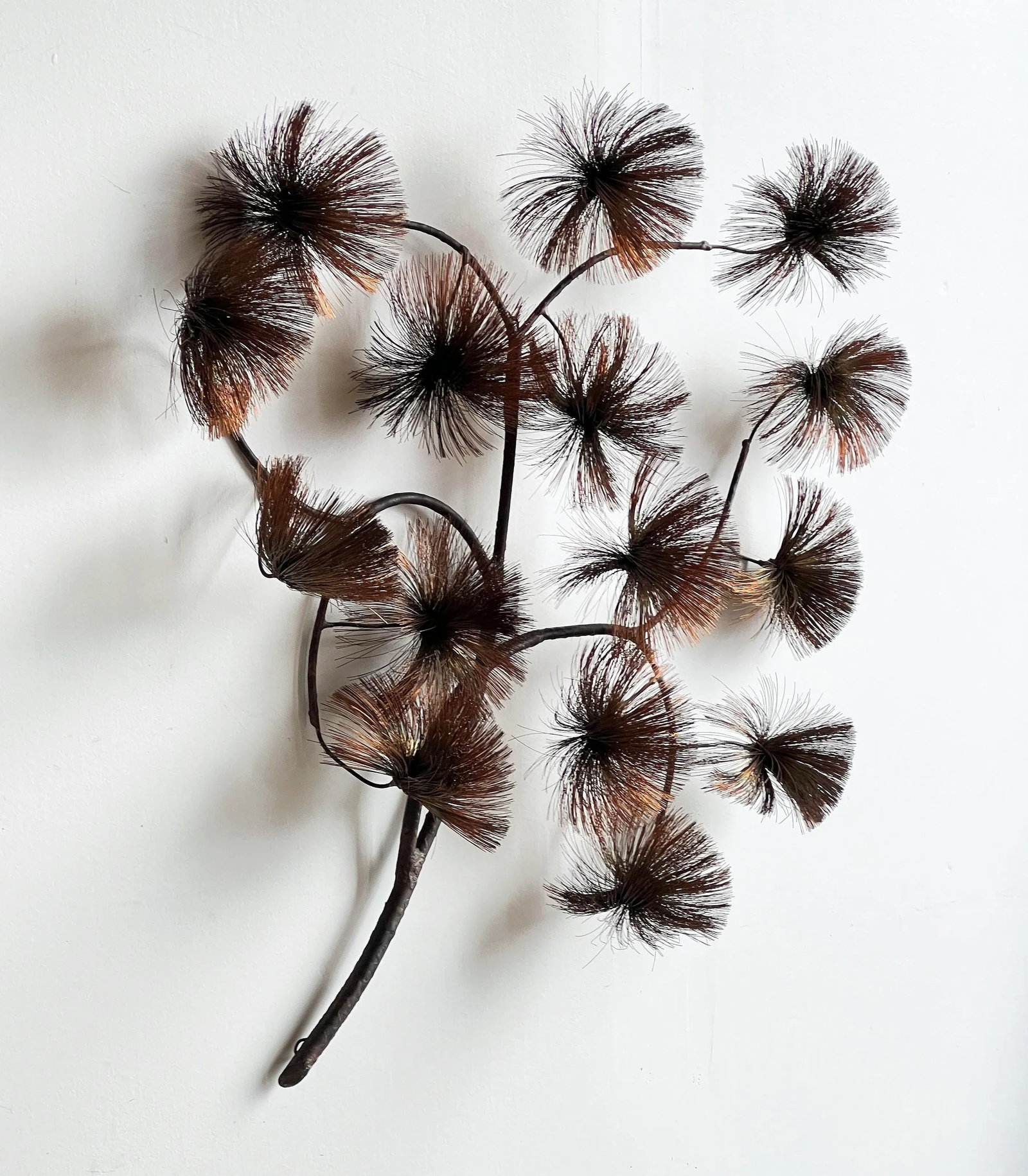 Vintage Brutalist John Steck Copper Pom Pom 'Desert Flowers' Wall Sculpture - 3
