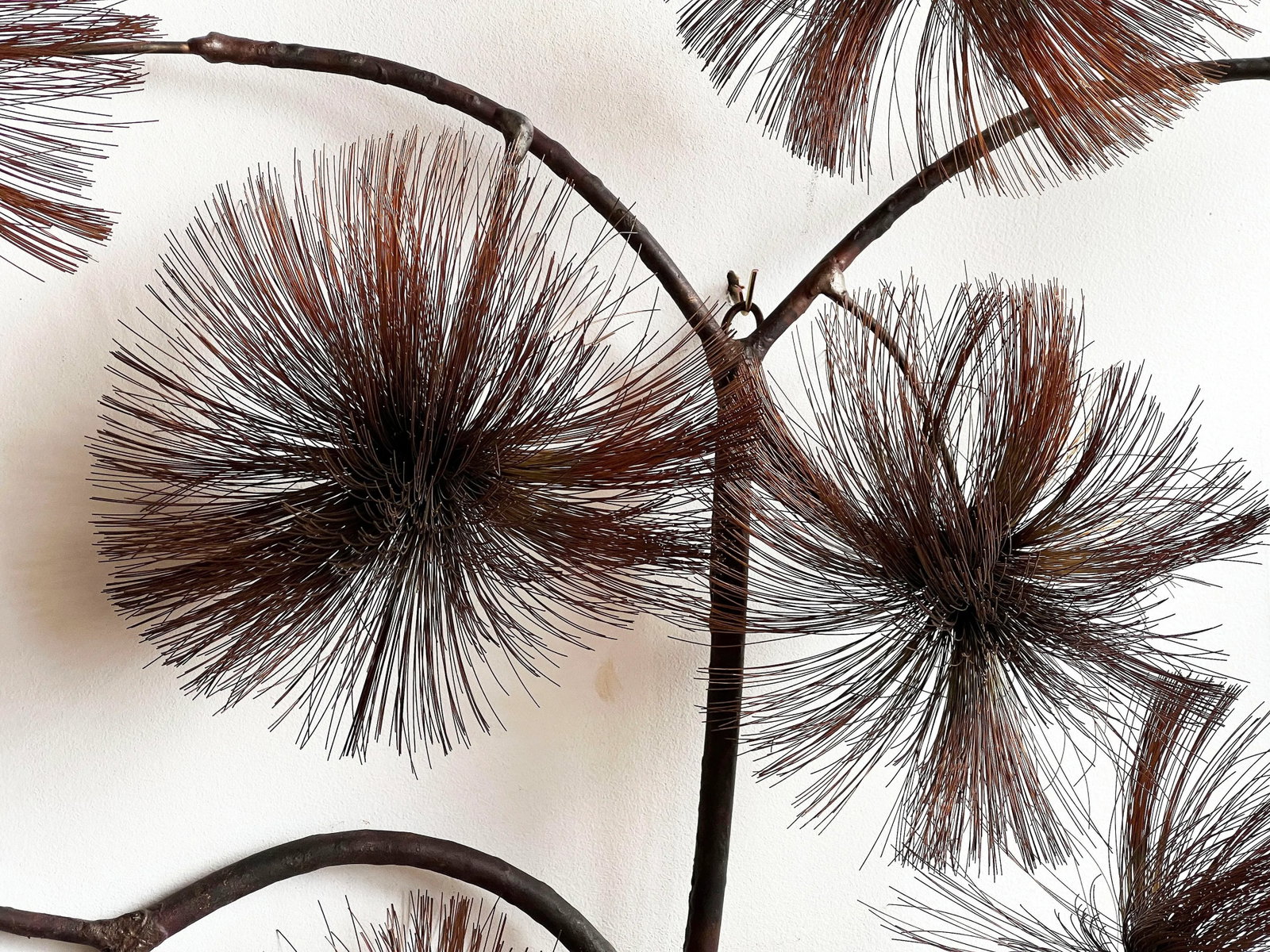 Vintage Brutalist John Steck Copper Pom Pom 'Desert Flowers' Wall Sculpture - 6