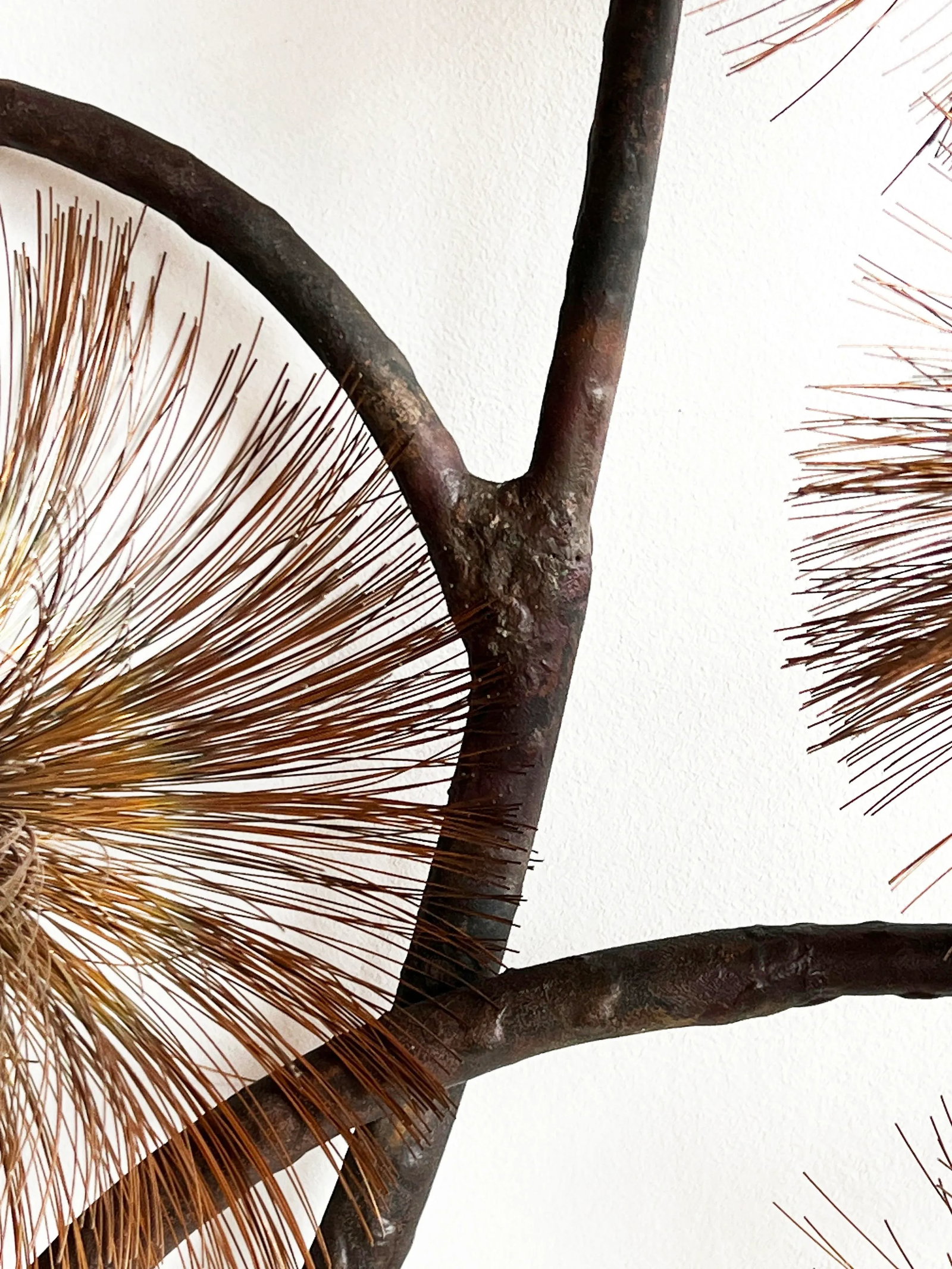 Vintage Brutalist John Steck Copper Pom Pom 'Desert Flowers' Wall Sculpture - 7