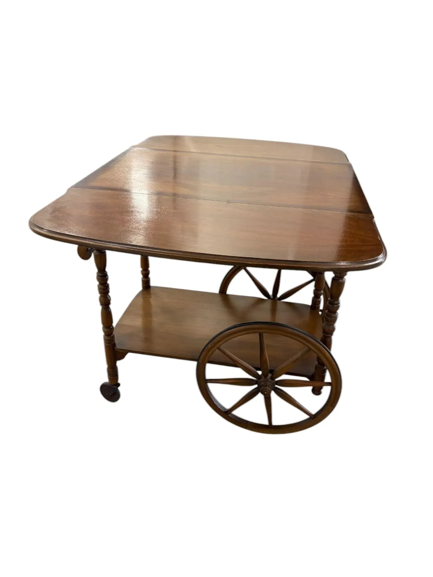 Bar Tea Cart With Glass Tray - 2