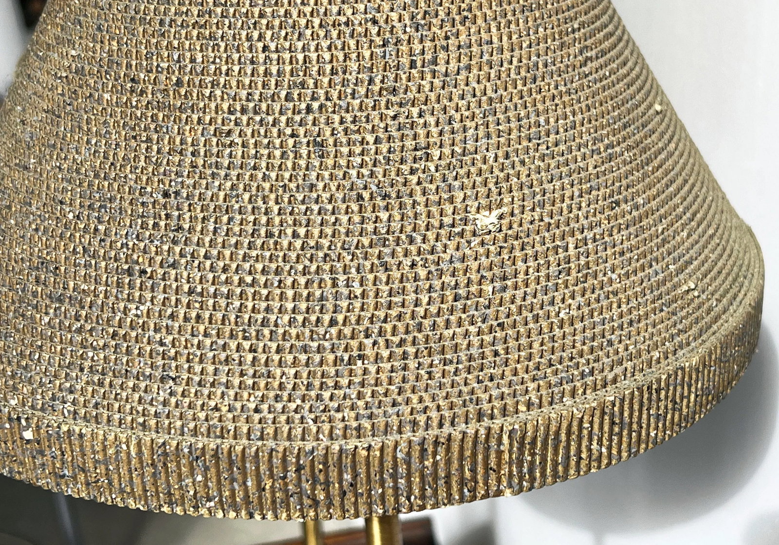 Flute of Chicago Brass Table Lamps With Conical Corrugated Cardboard Shades - a Pair - 10