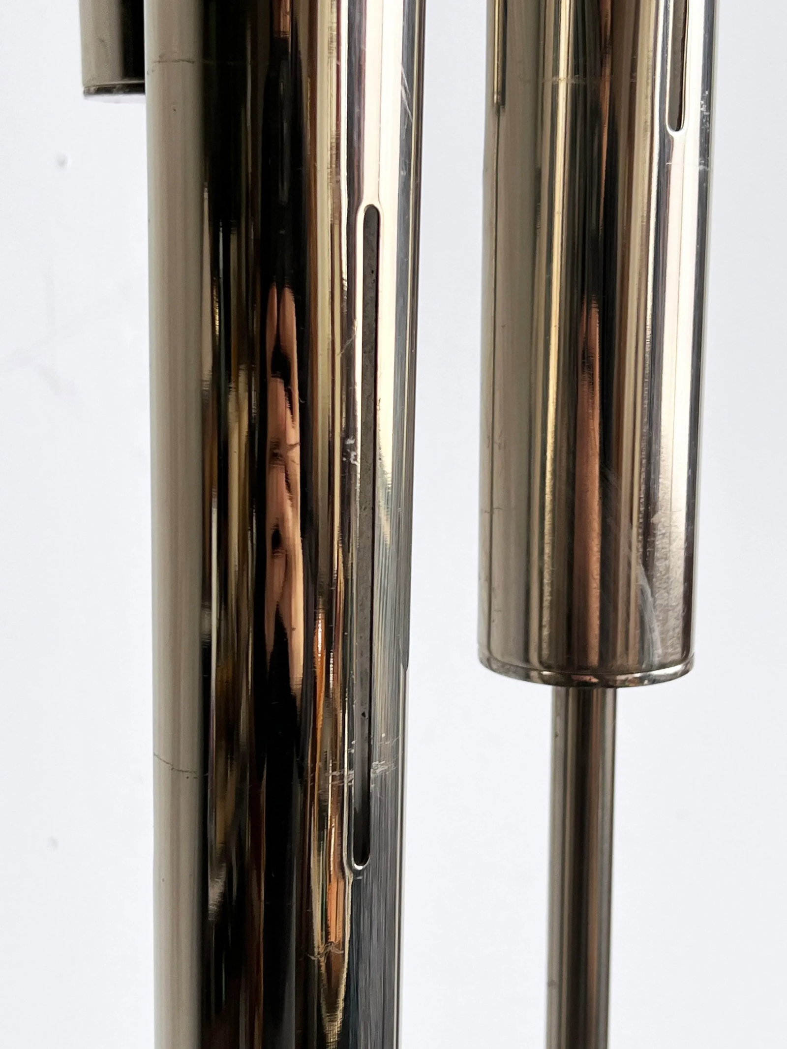 Vintage Mid Century Modern C1970's Chrome & Lucite Cattails Floor Lamp - 6