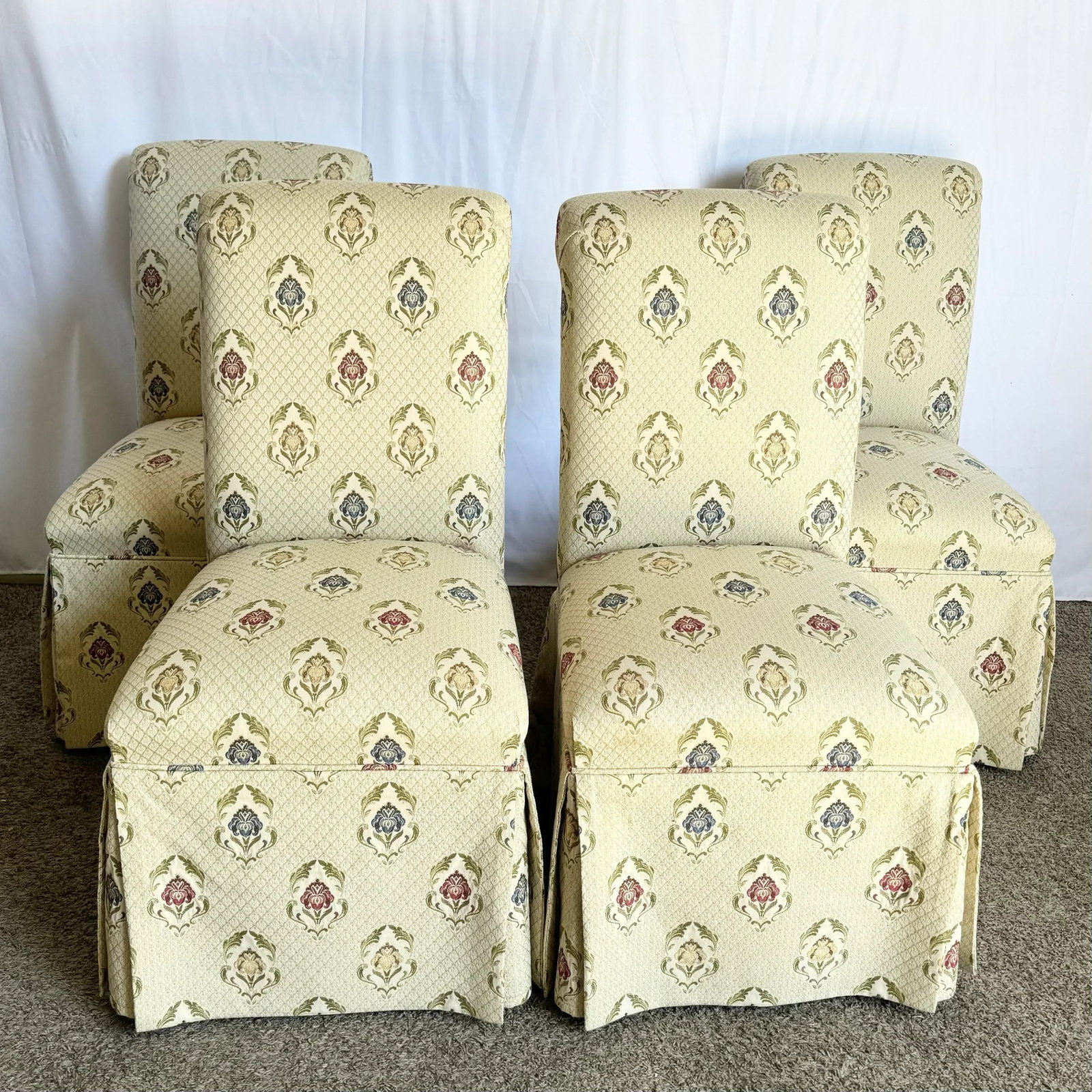 Vintage Regency Skirted Dining Chairs - Set of 4 - 2